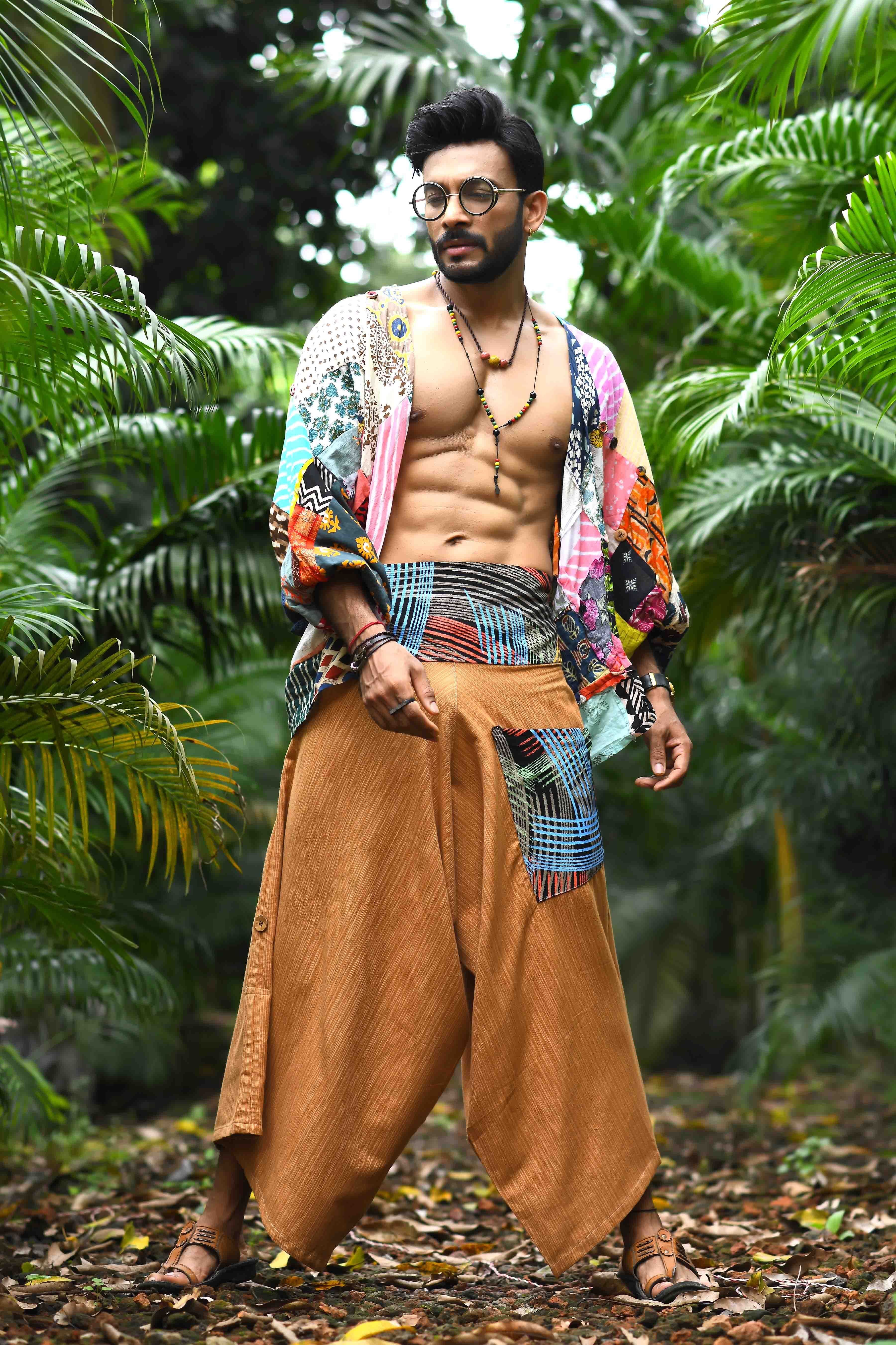 Solid Cotton Men Harem Pants-image-32