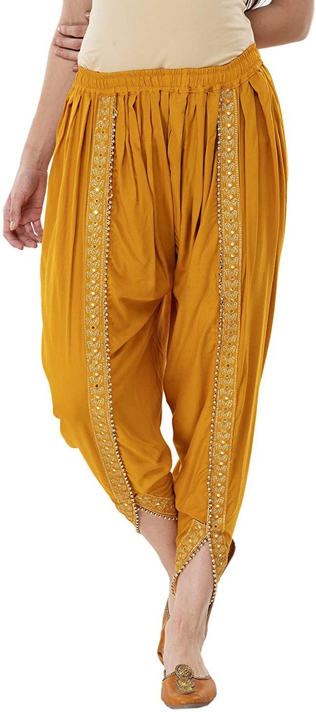 Arowaana LYS-WRLD-012-YELLOW Solid Women Dhoti