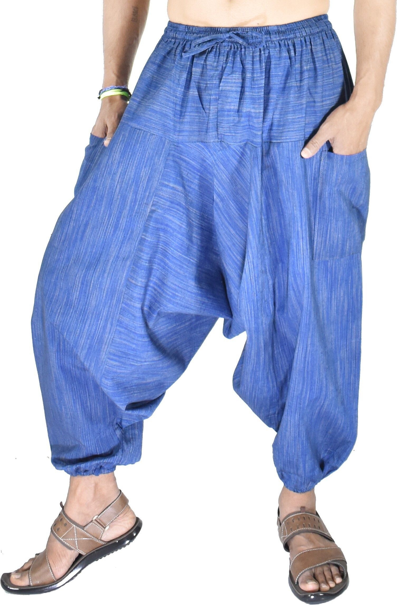 whitewhale Striped Cotton Men Harem Pants-picture-45