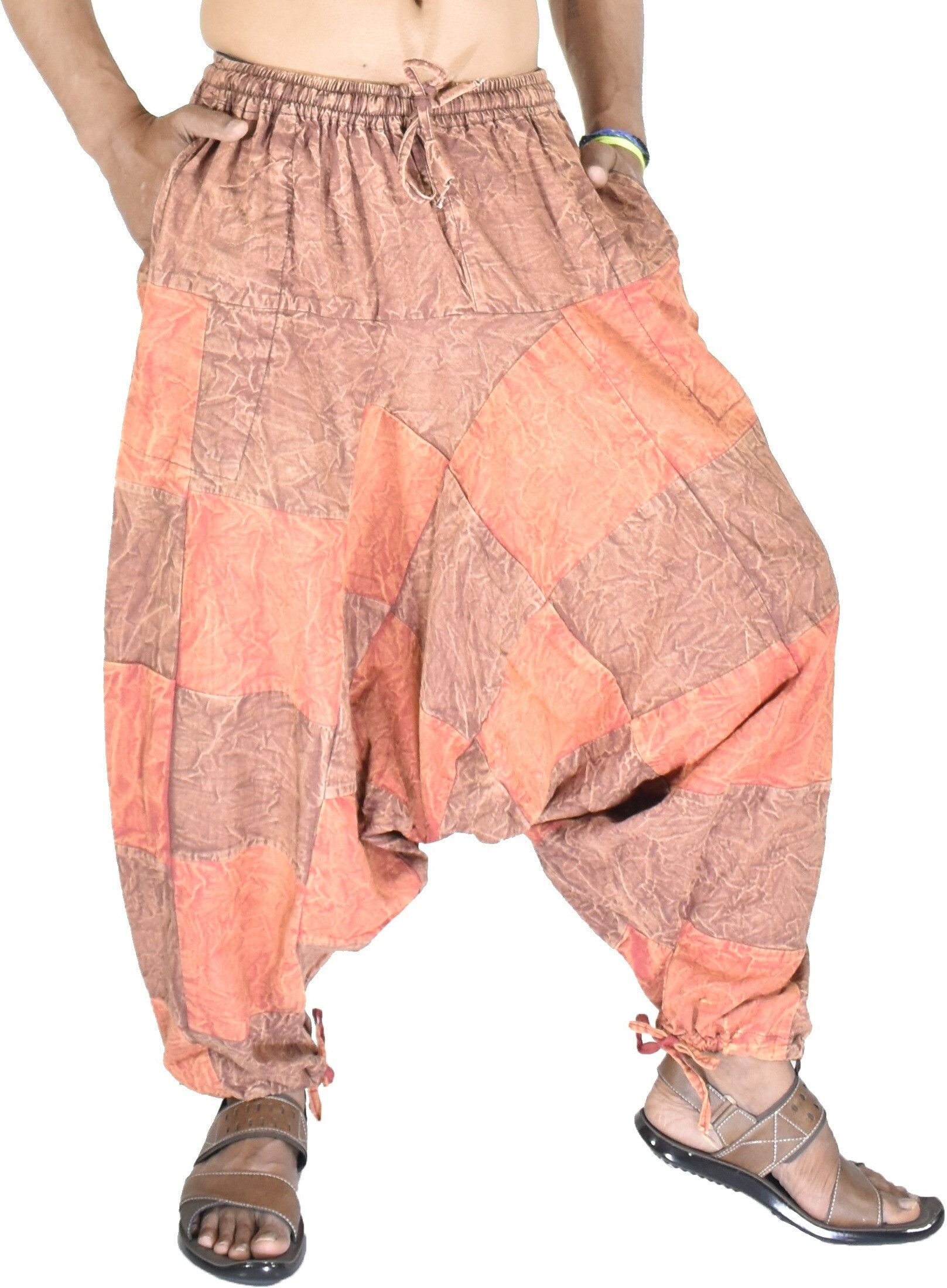 Colorblock Cotton Men Harem Pants-image-47