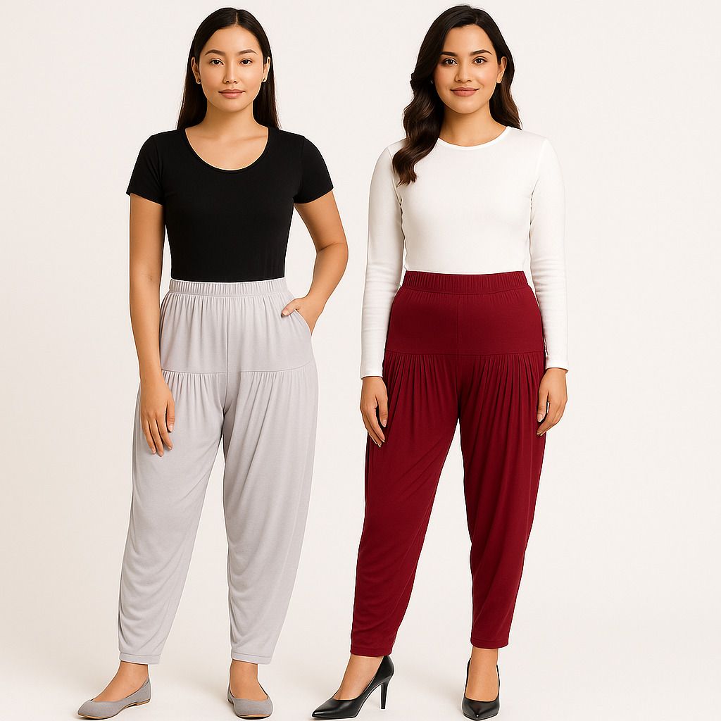 cozyplay Solid Viscose Women Harem Pants-picture-10