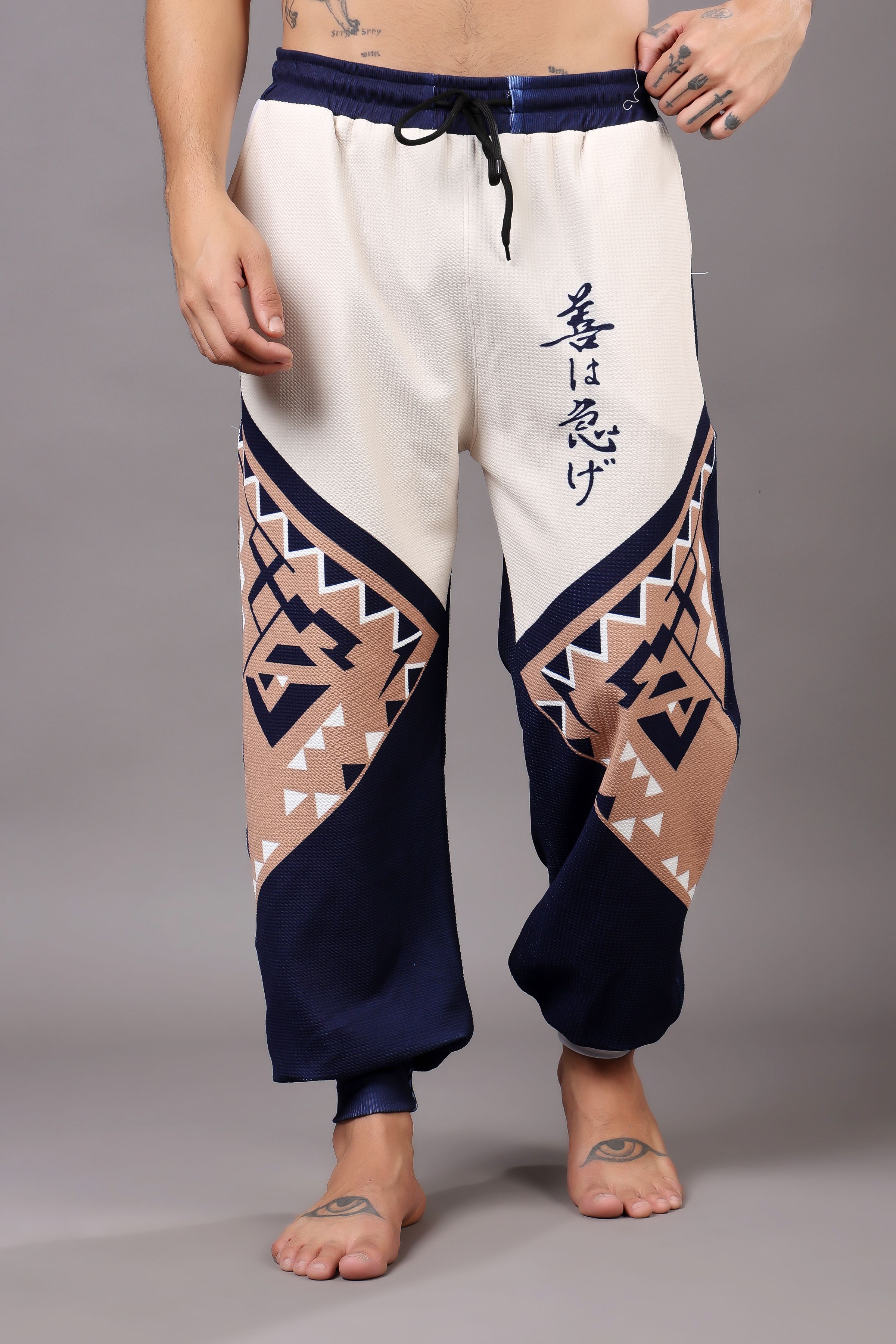 Graphic Print Polyester Men Harem Pants