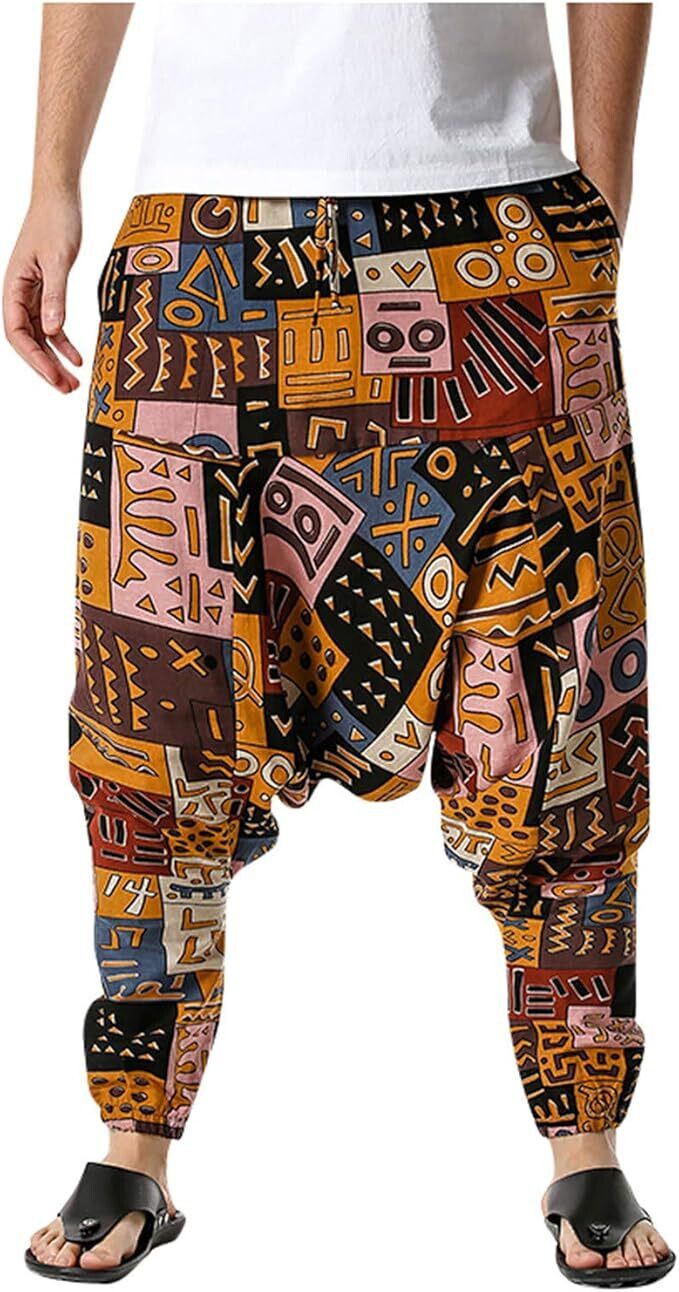 whitewhale Printed Cotton Men Harem Pants-picture-38