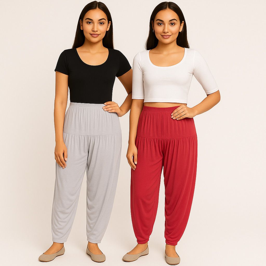 cozyplay Solid Viscose Women Harem Pants-picture-27