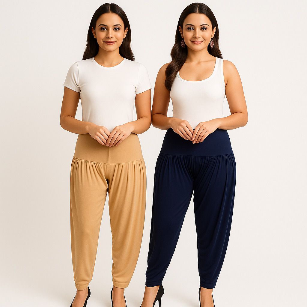 Solid Viscose Women Harem Pants-image-27