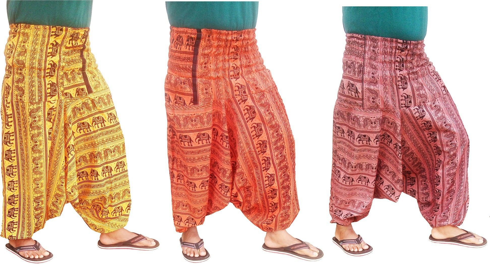 icare Printed Cotton Blend Men Harem Pants-picture-29