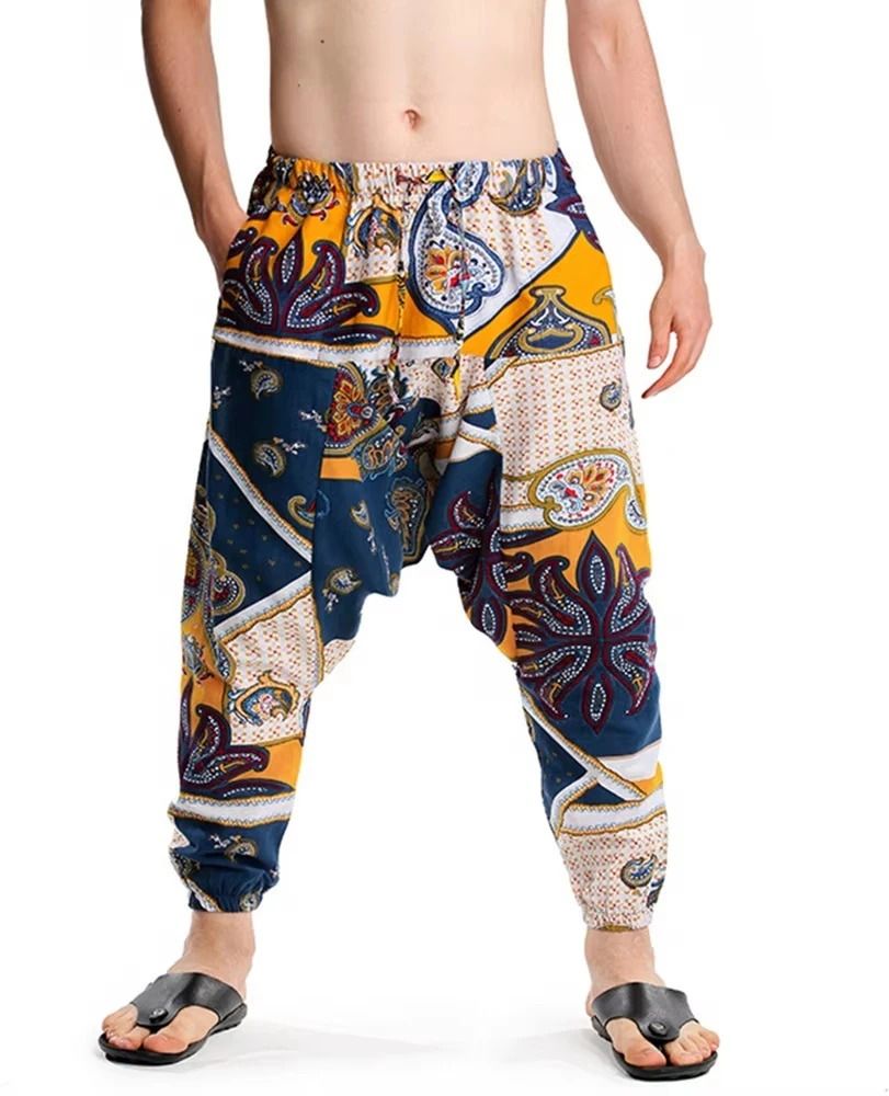 whitewhale Printed Cotton Men Harem Pants-picture-37