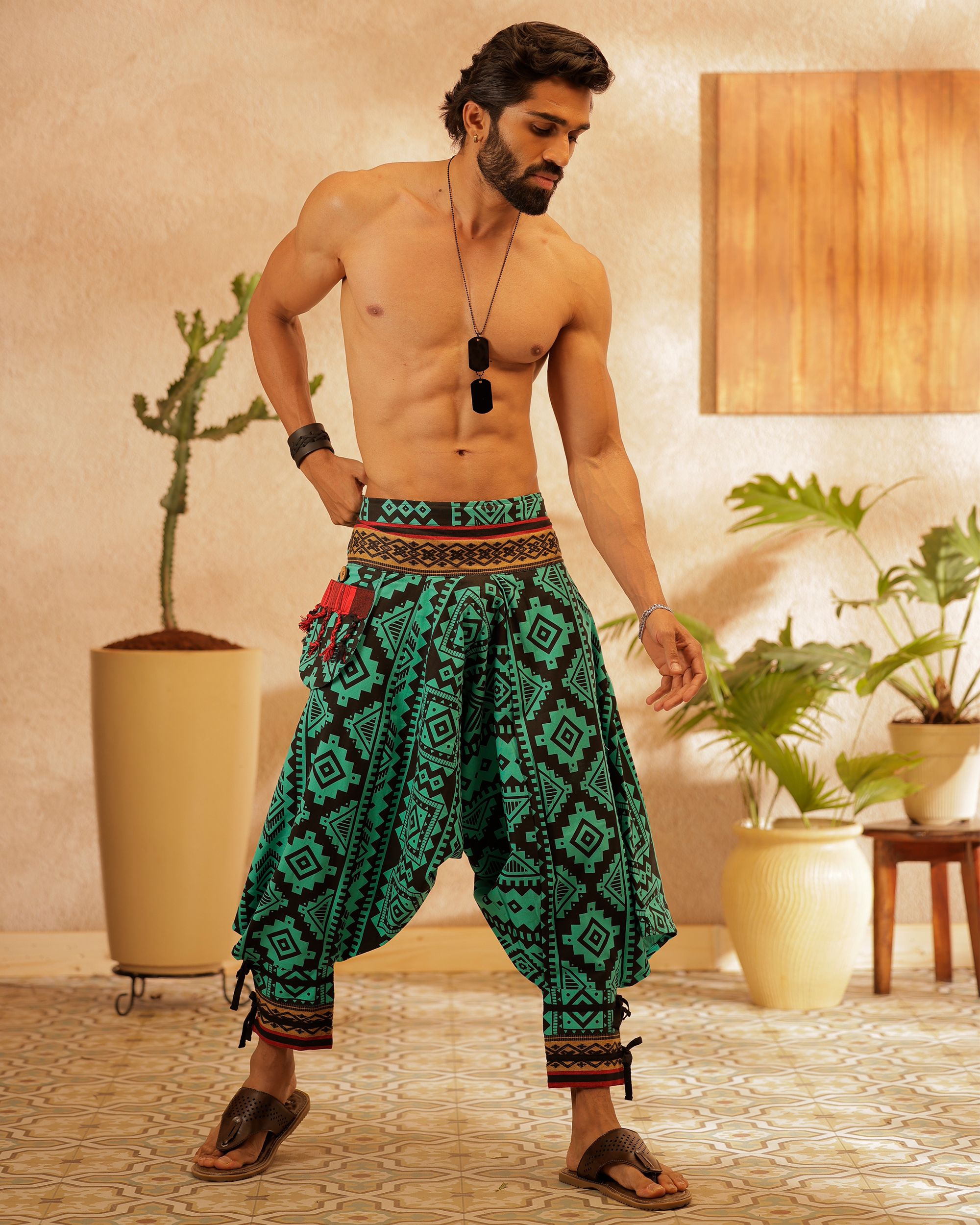 stand out Printed Cotton Men Harem Pants-picture-13