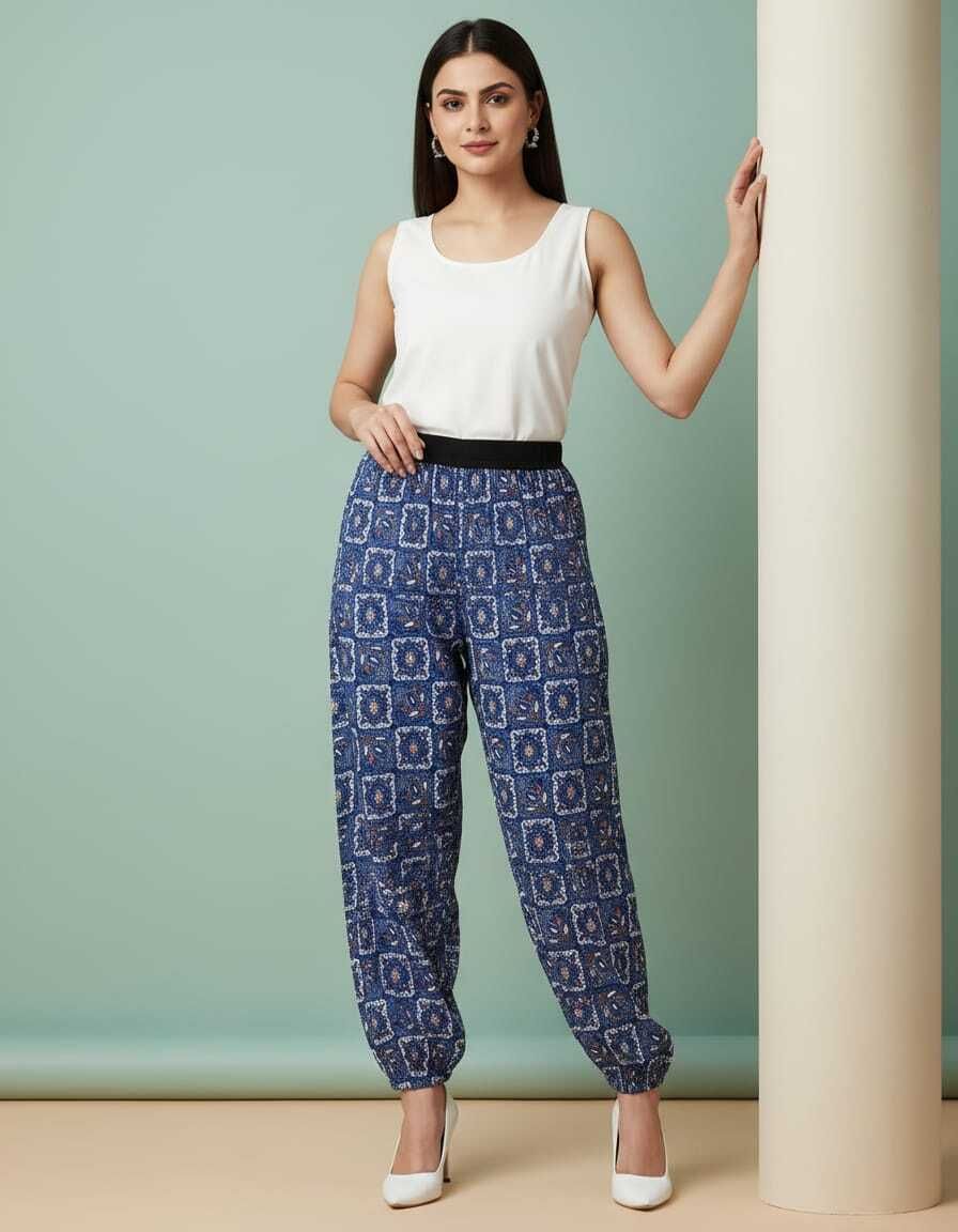 aileyis Printed Polyester Women Harem Pants-picture-24