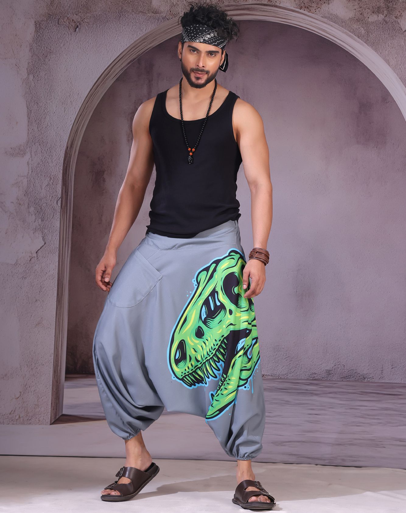 stand out Animal Print Cotton Men Harem Pants-picture-40