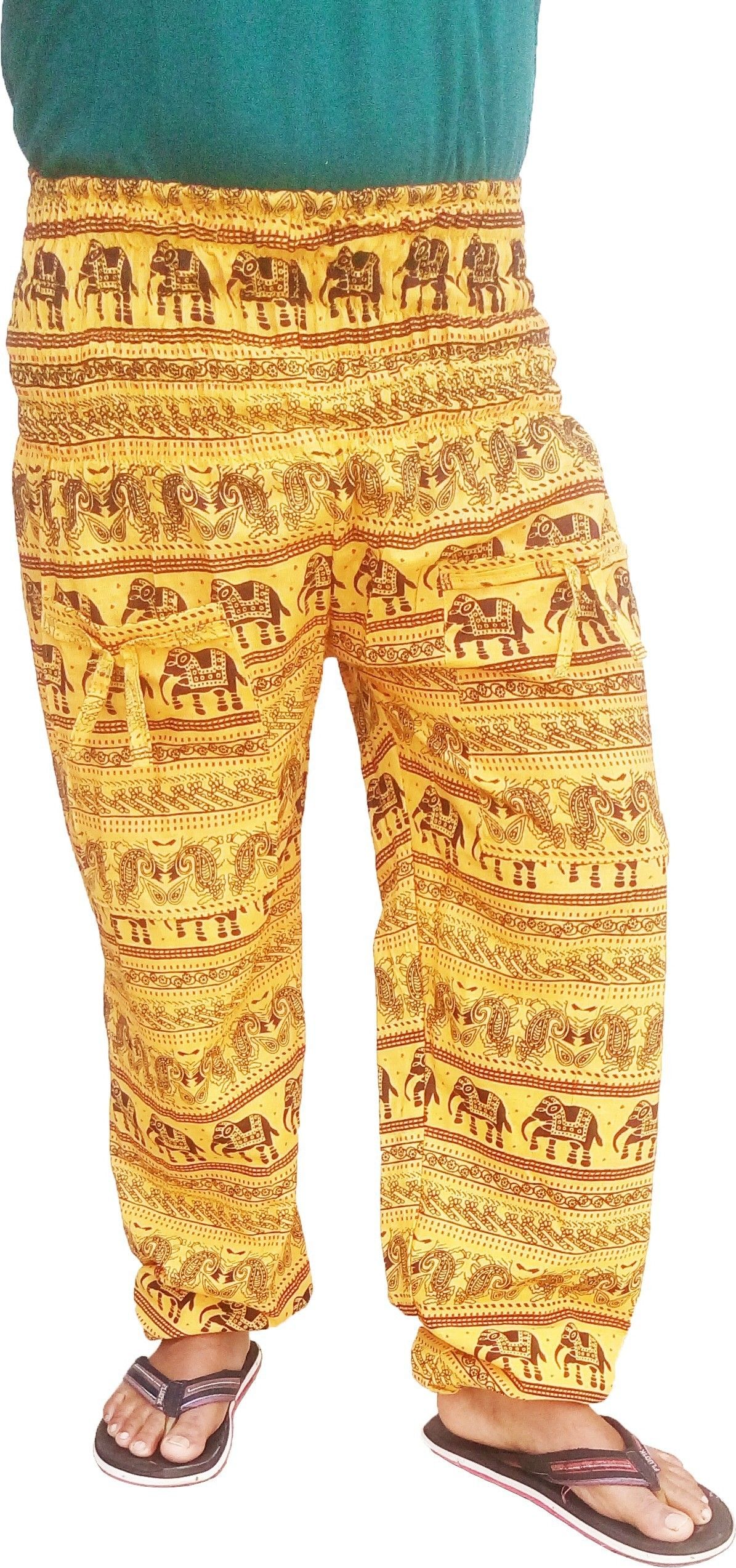 icare Printed Cotton Blend Men Harem Pants-picture-19