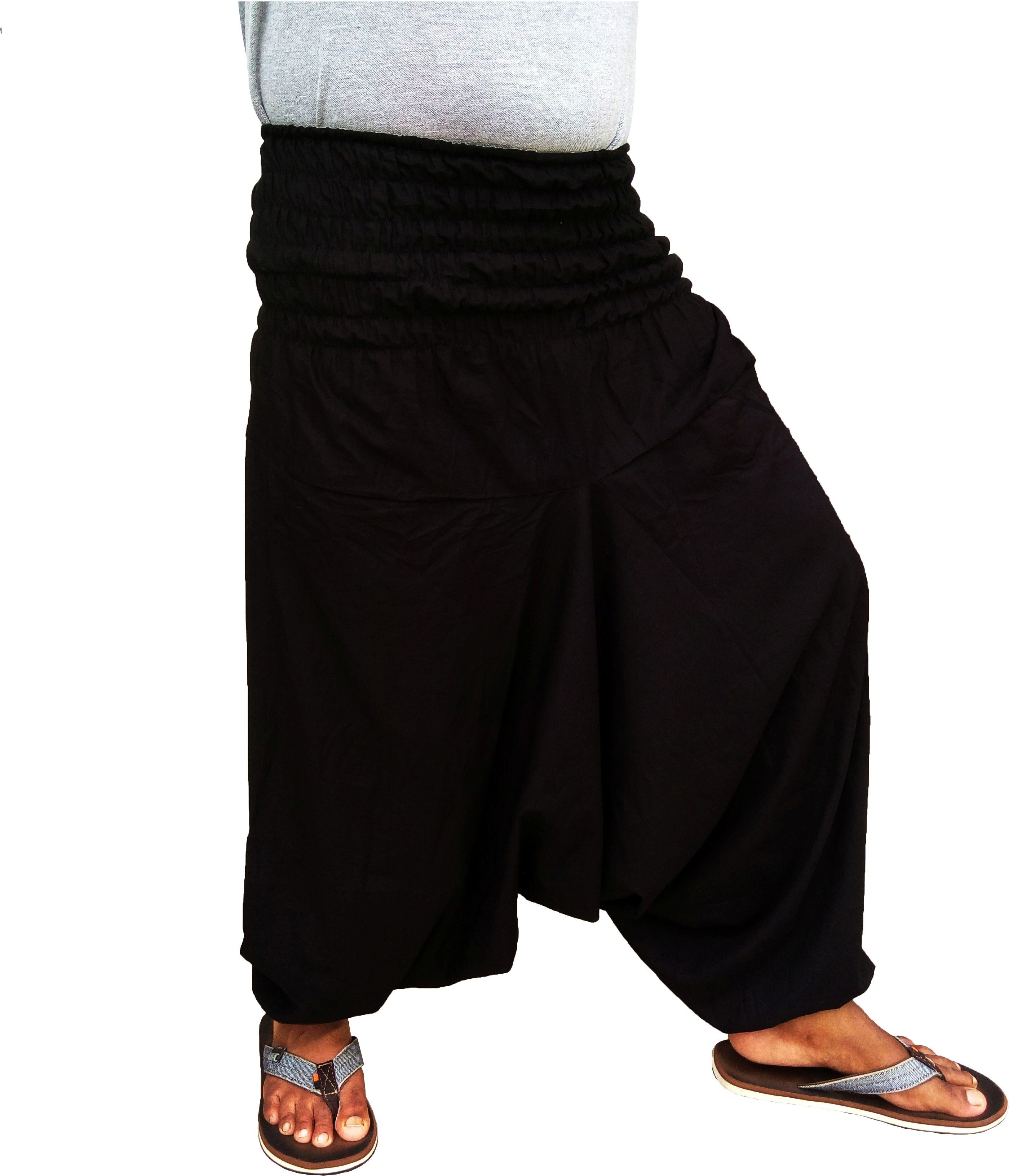 Solid Cotton Men Harem Pants-image-34