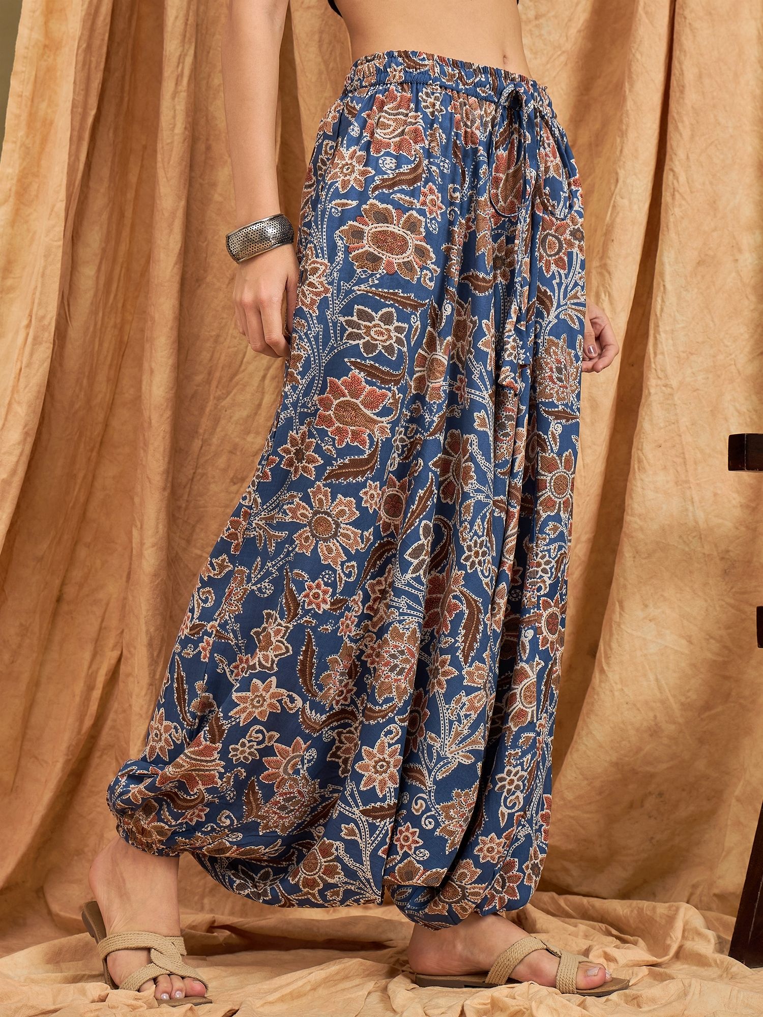inweave Floral Print Rayon Women Harem Pants-picture-38