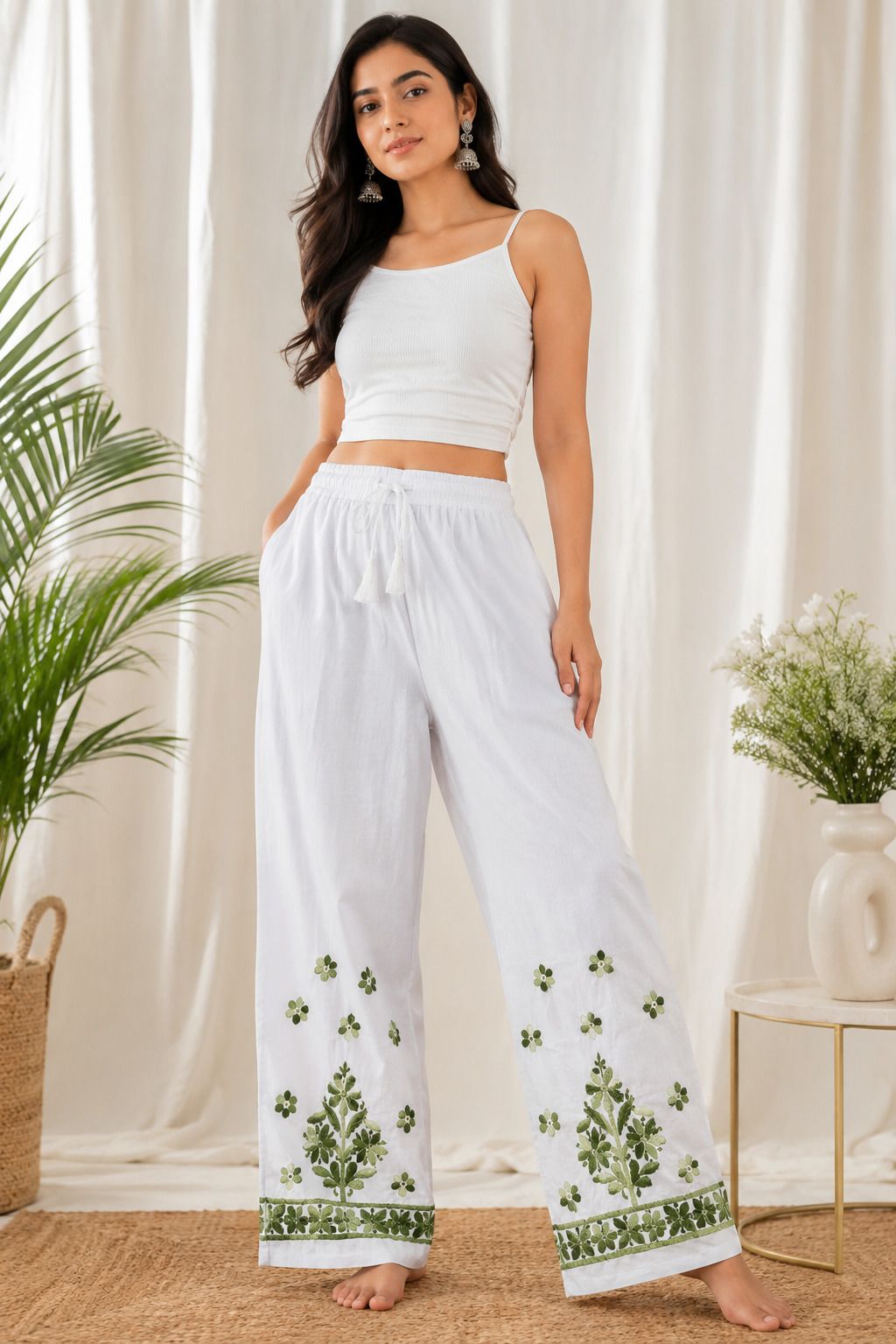 Embroidered Lycra Women Harem Pants-image-47