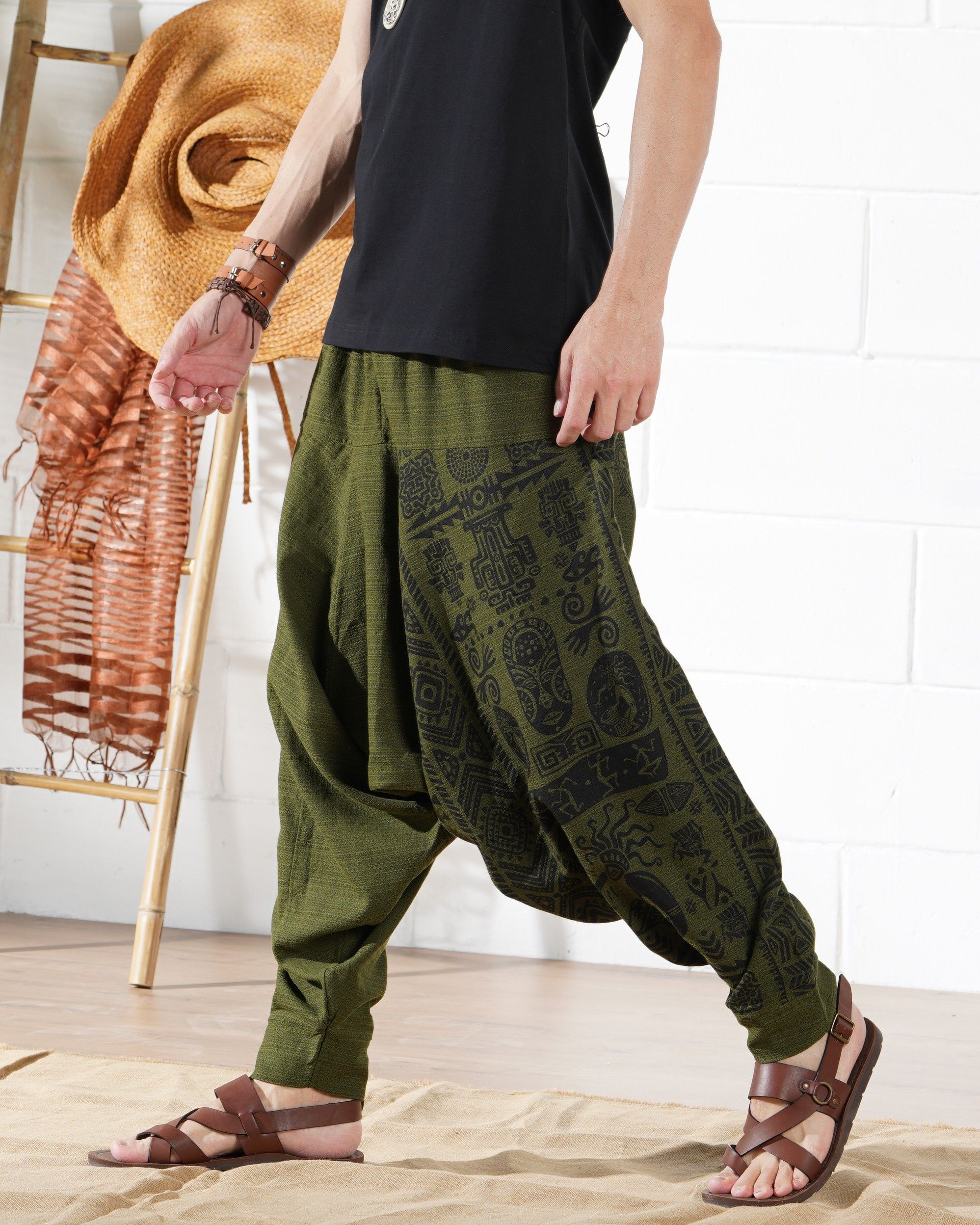 the veshti company Printed Cotton Men Harem Pants-picture-38