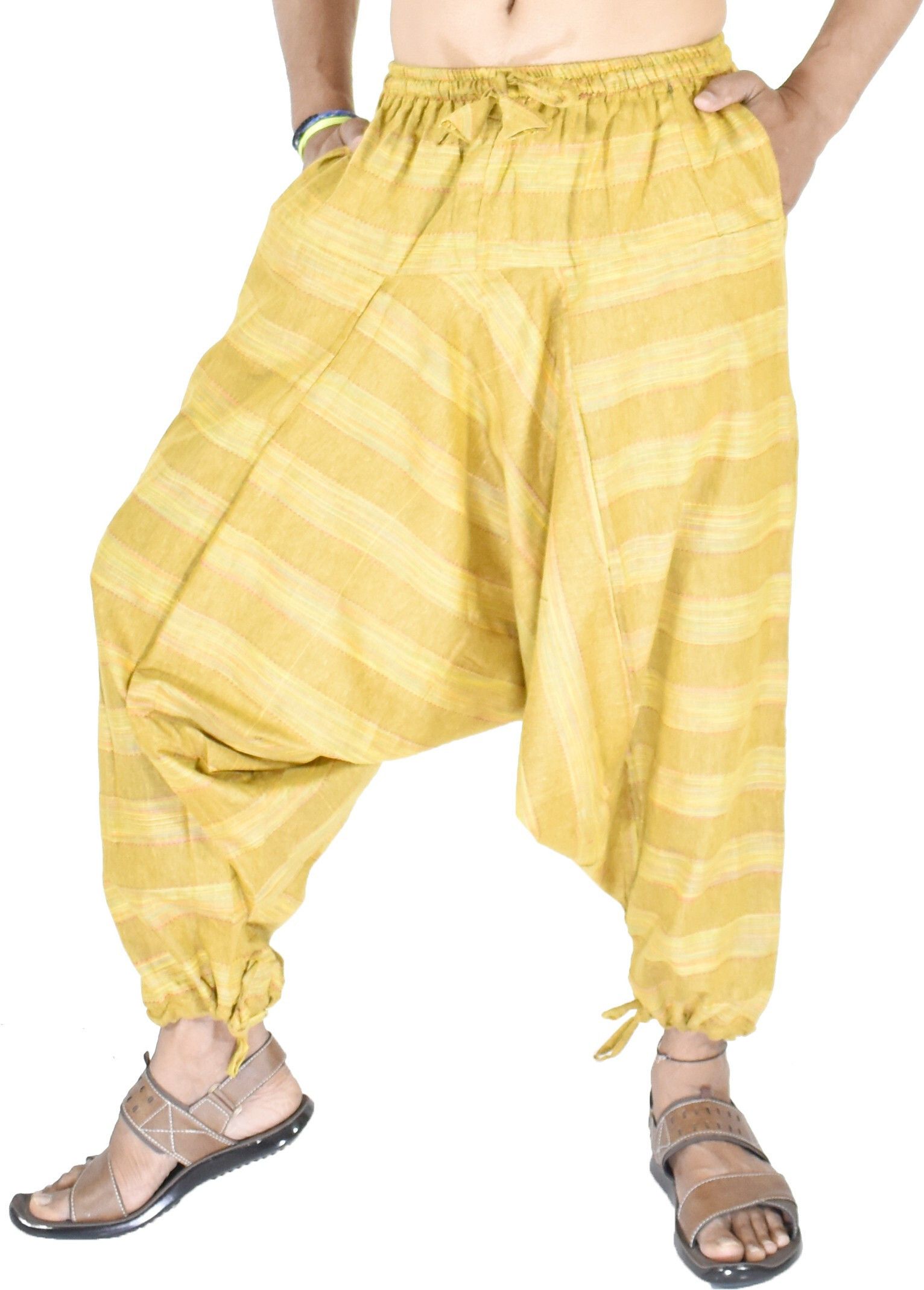 whitewhale Striped Cotton Men Harem Pants-picture-30