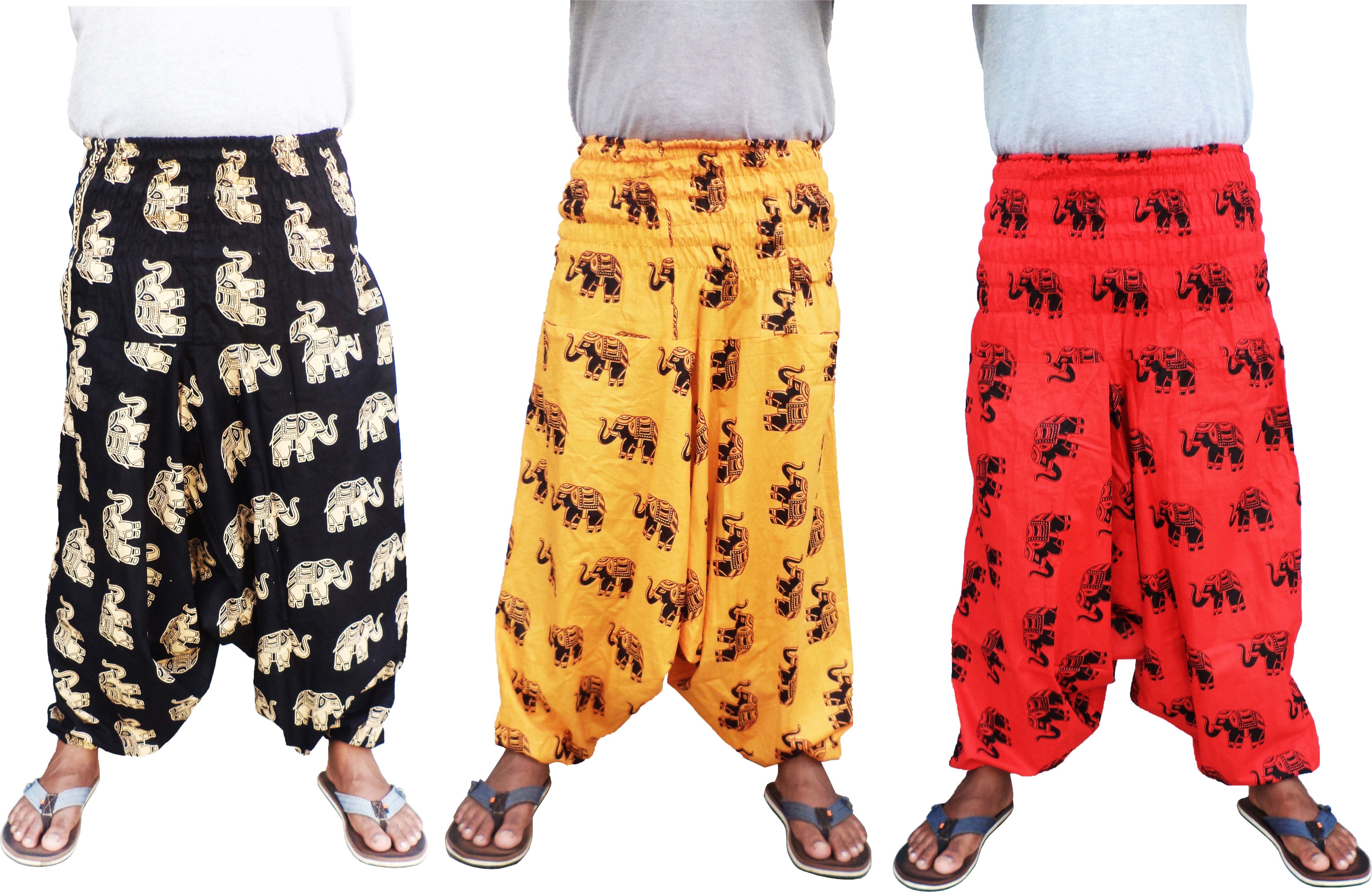 icare Animal Print Cotton Men Harem Pants-picture-38