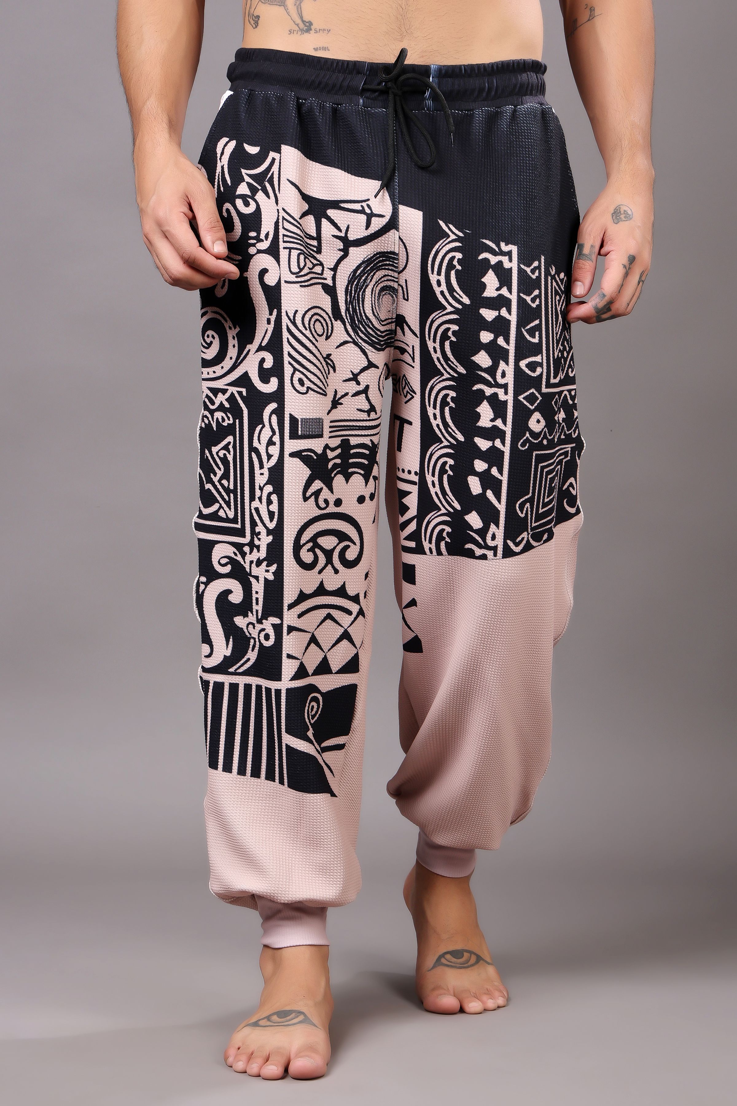 pinch eleven Graphic Print Polyester Men Harem Pants-picture-47