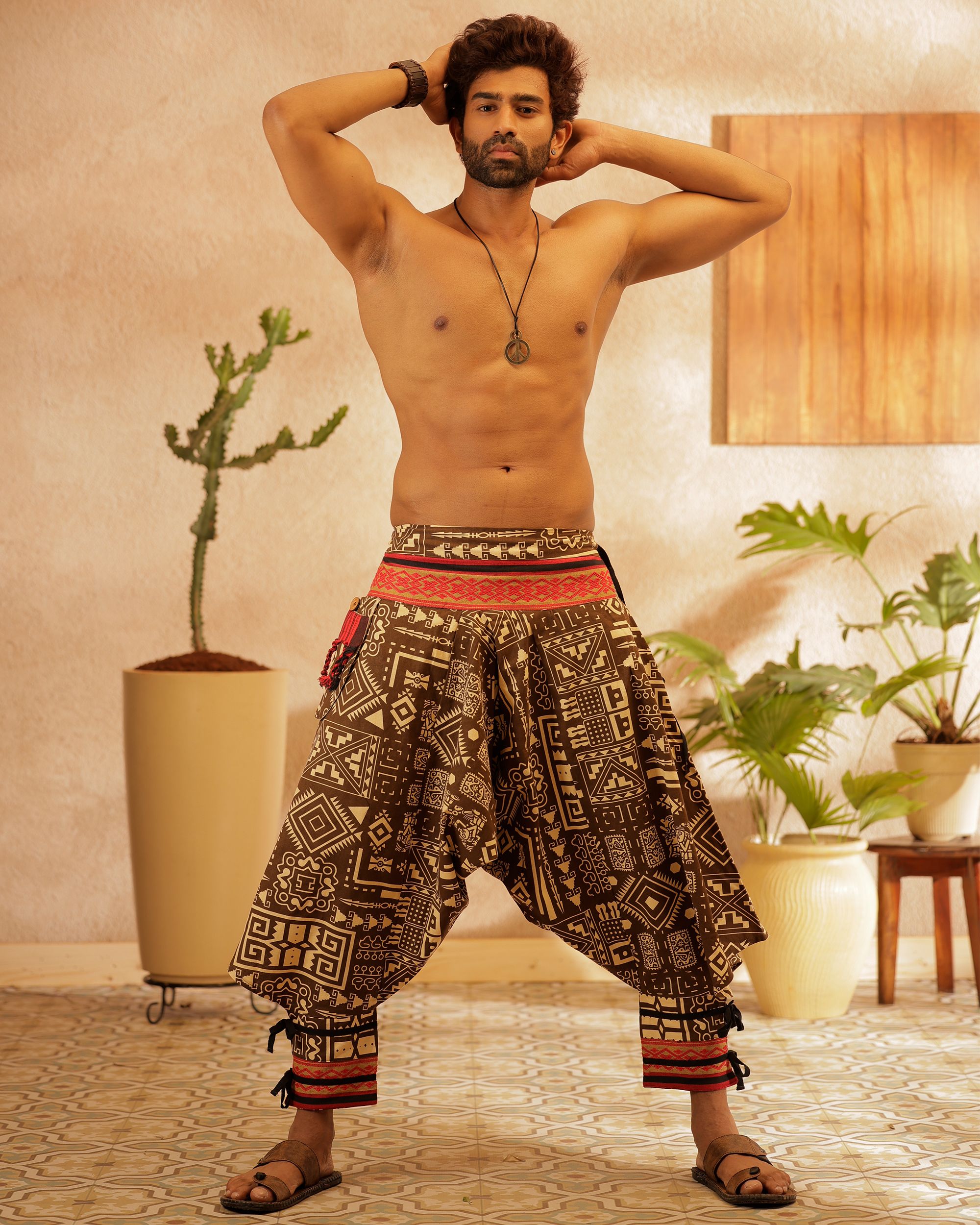 stand out Printed Cotton Men Harem Pants-picture-19