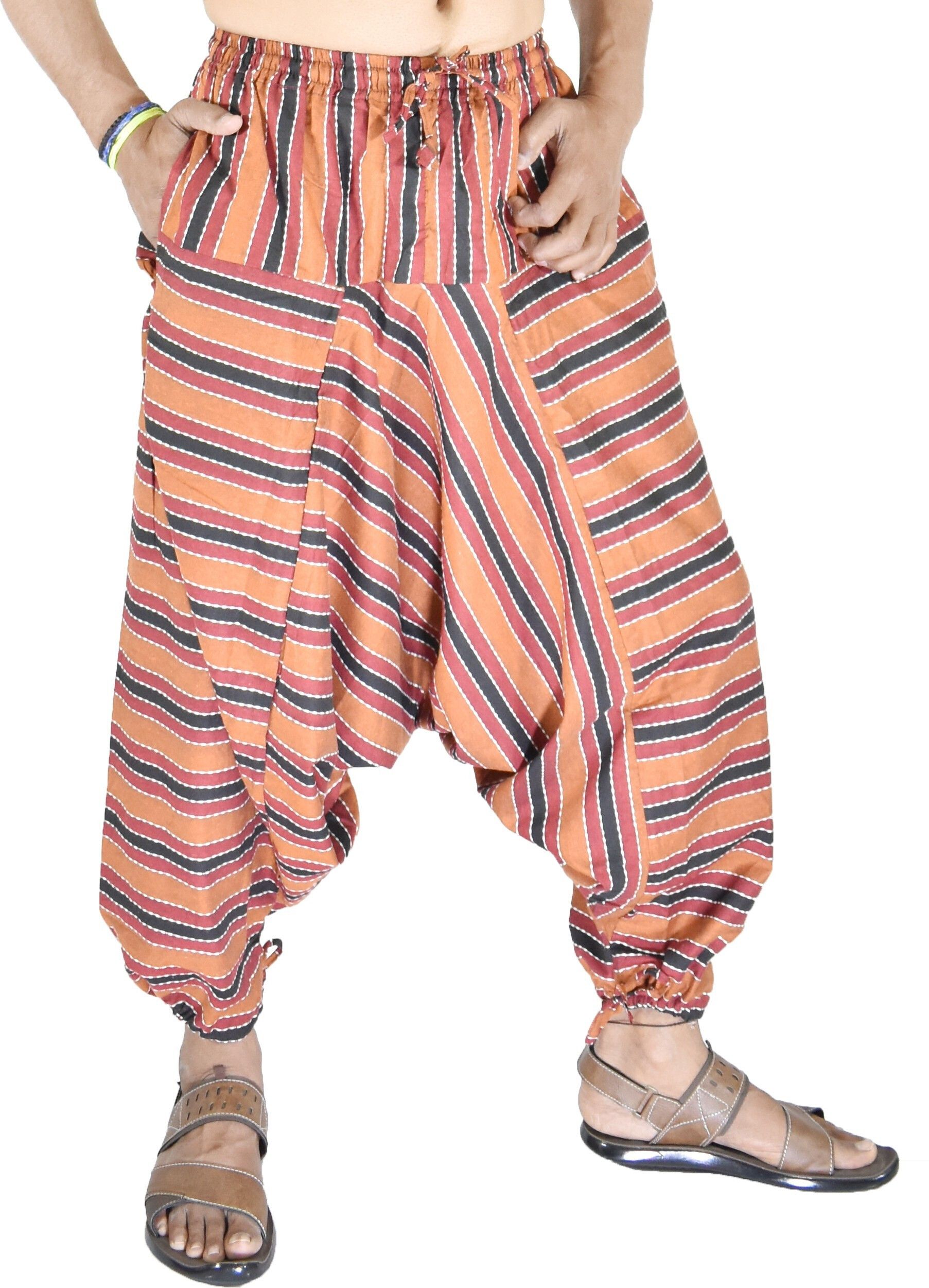whitewhale Striped Cotton Men Harem Pants-picture-29