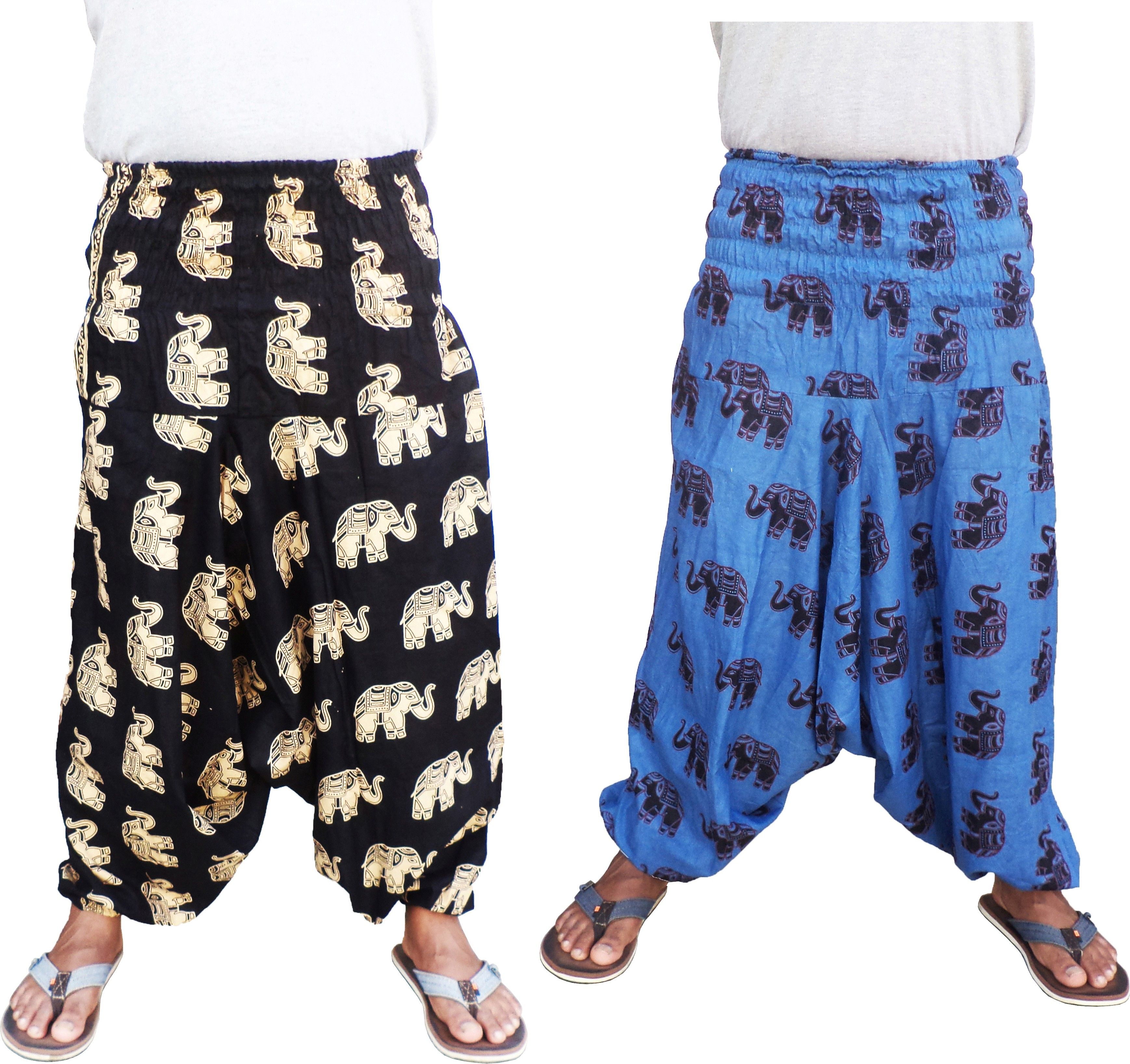 icare Printed Cotton Men Harem Pants-picture-36