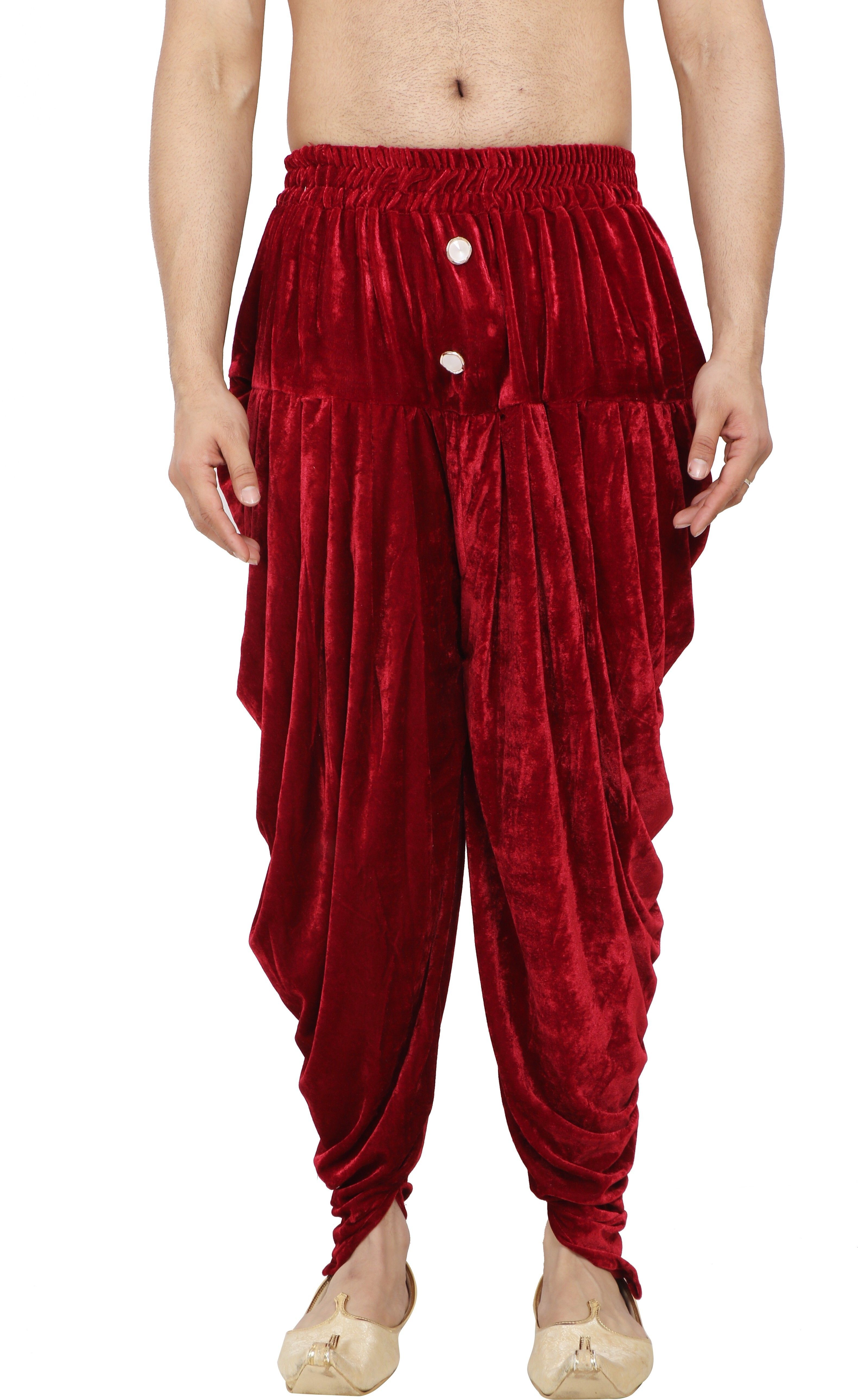Solid Velvet Men Harem Pants-image-9