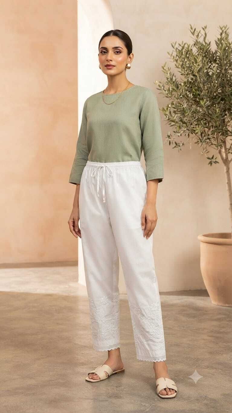 fizacreation Embroidered Cotton Women Harem Pants-picture-24