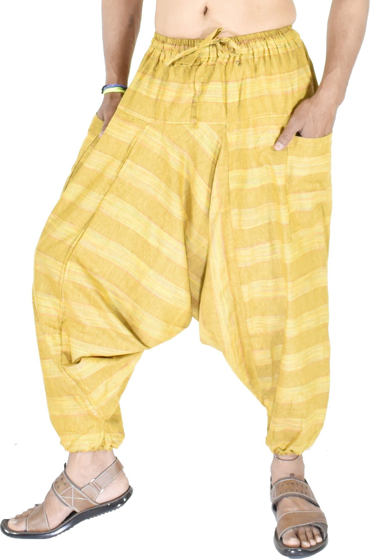 whitewhale Striped Cotton Men Harem Pants-picture-22