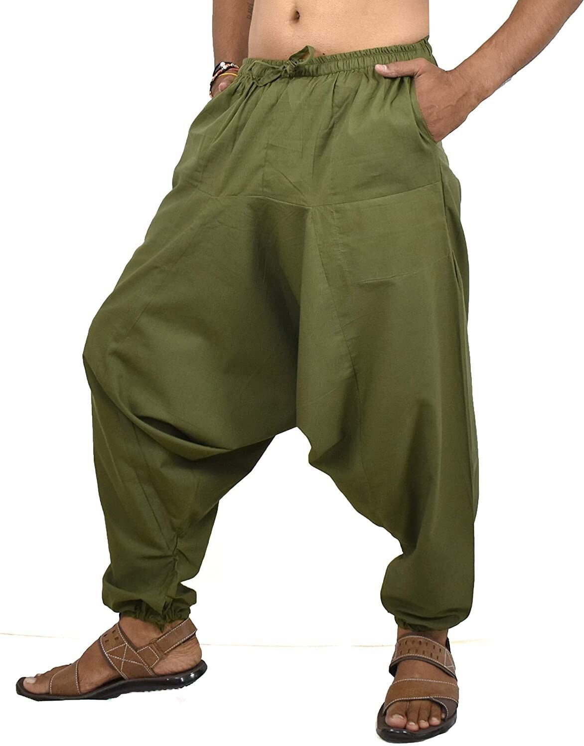 Solid Cotton Men Harem Pants