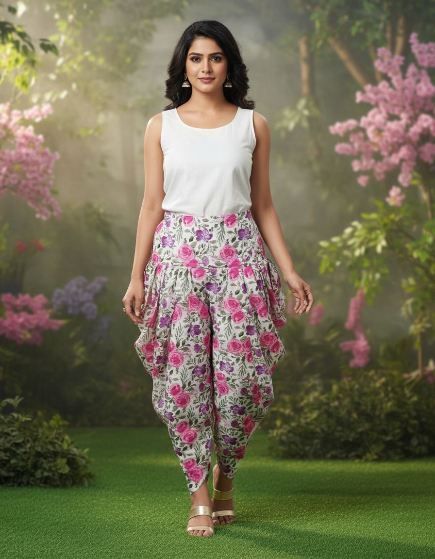 shilpi Floral Print Cotton Women Harem Pants-picture-16