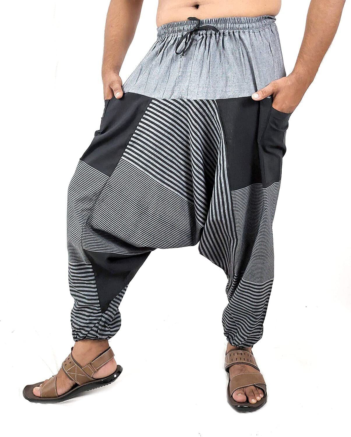 Striped Cotton Men Harem Pants