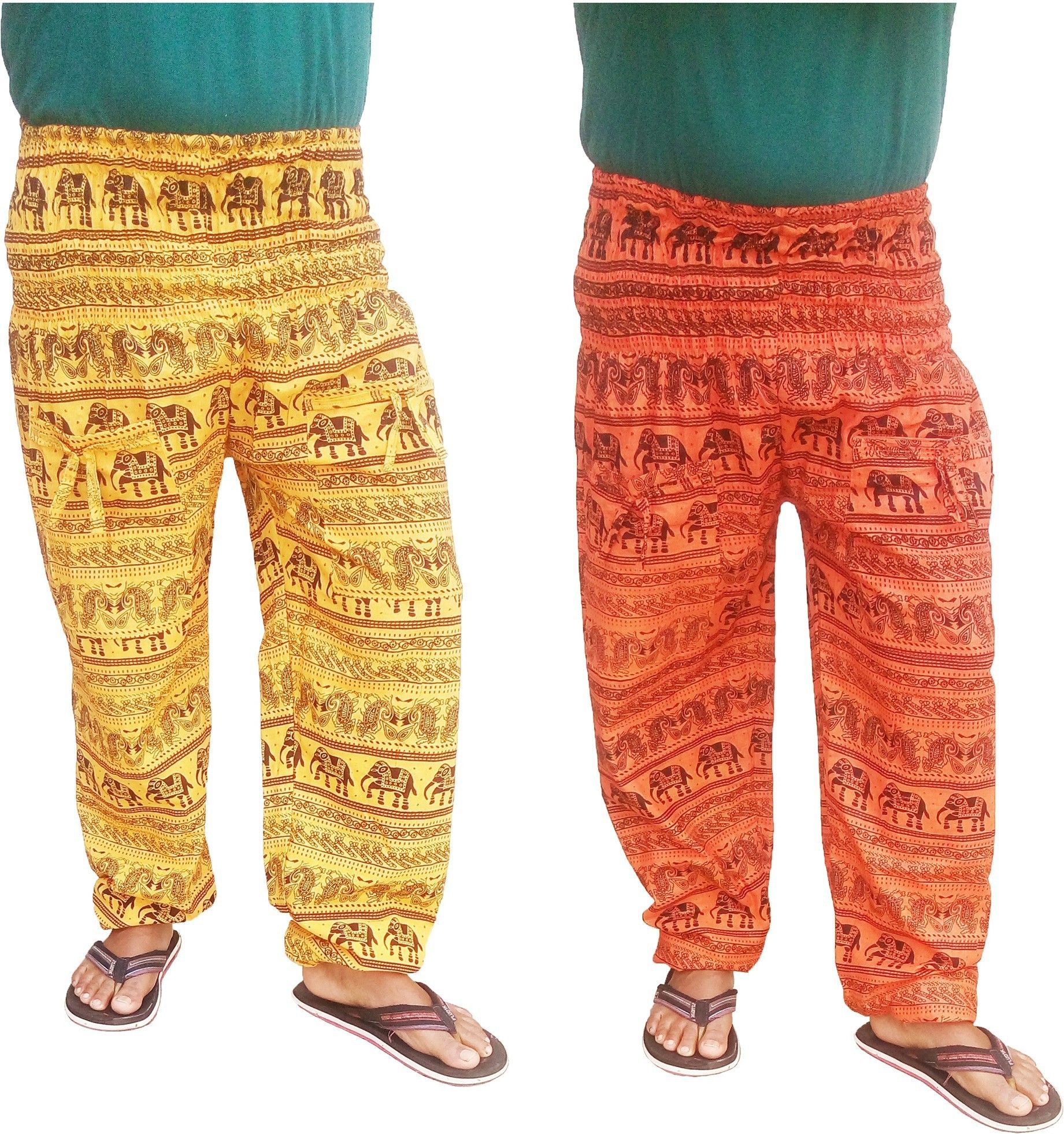 icare Printed Cotton Blend Men Harem Pants-picture-25