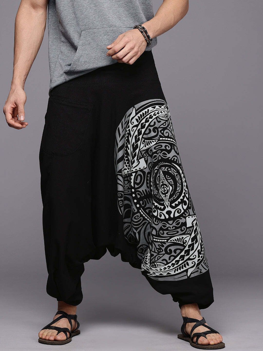 the veshti company Printed Cotton Men Harem Pants-picture-48
