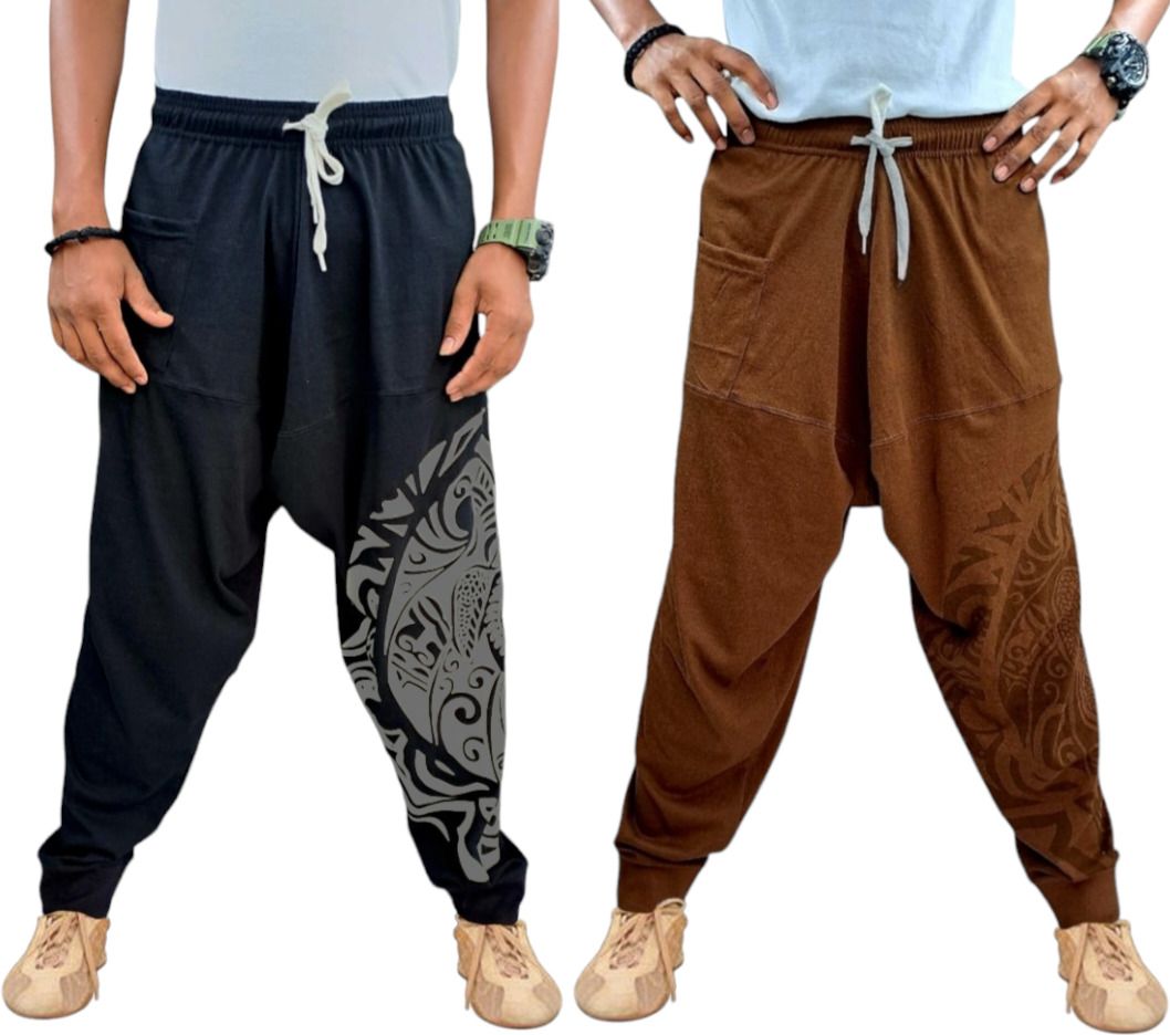 metro stitch Printed Cotton Men Harem Pants-picture-10