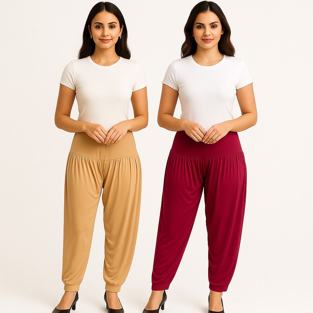 cozyplay Solid Viscose Women Harem Pants-picture-30