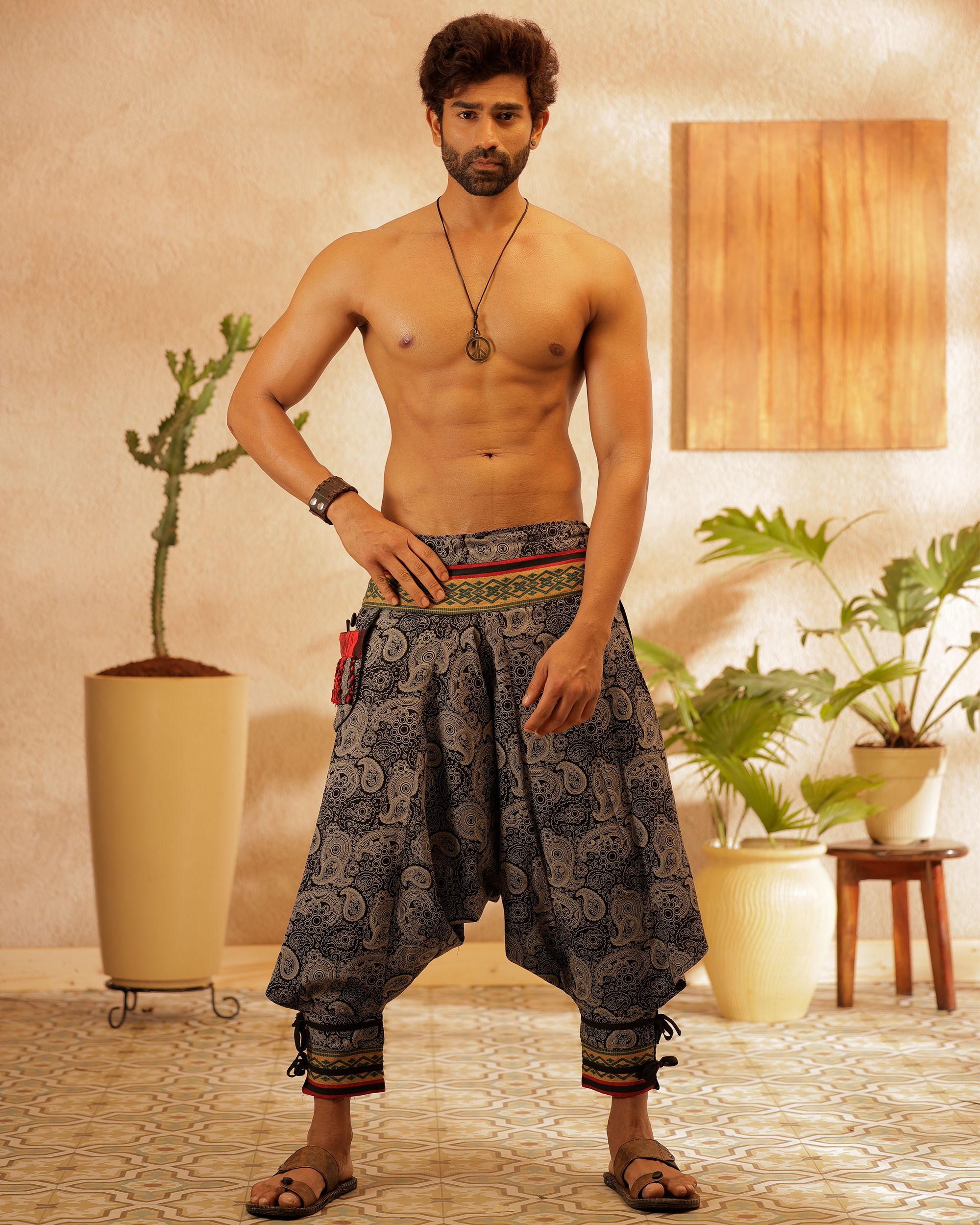 stand out Printed Cotton Men Harem Pants-picture-37