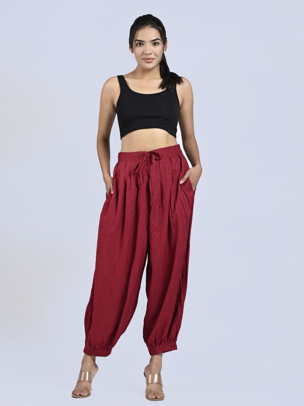 Solid Rayon Women Harem Pants