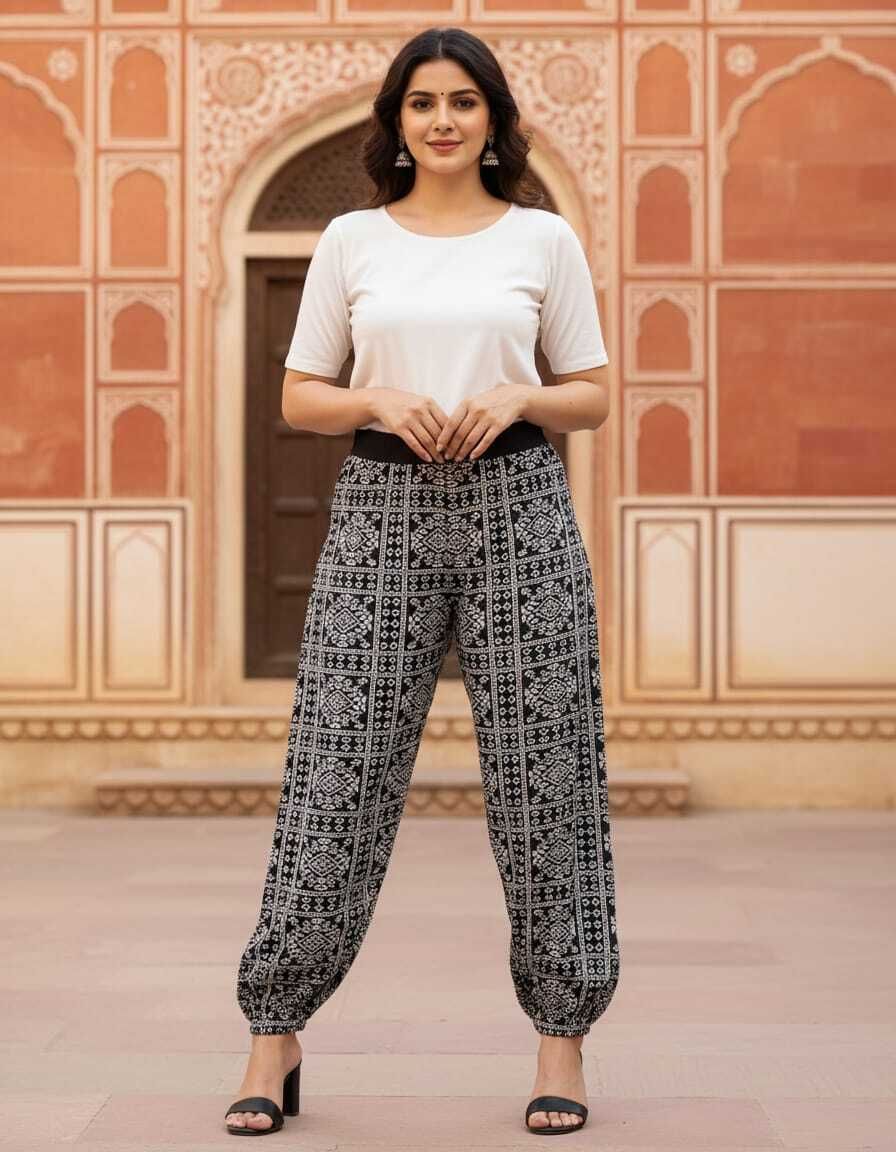 aileyis Printed Polyester Women Harem Pants-picture-30