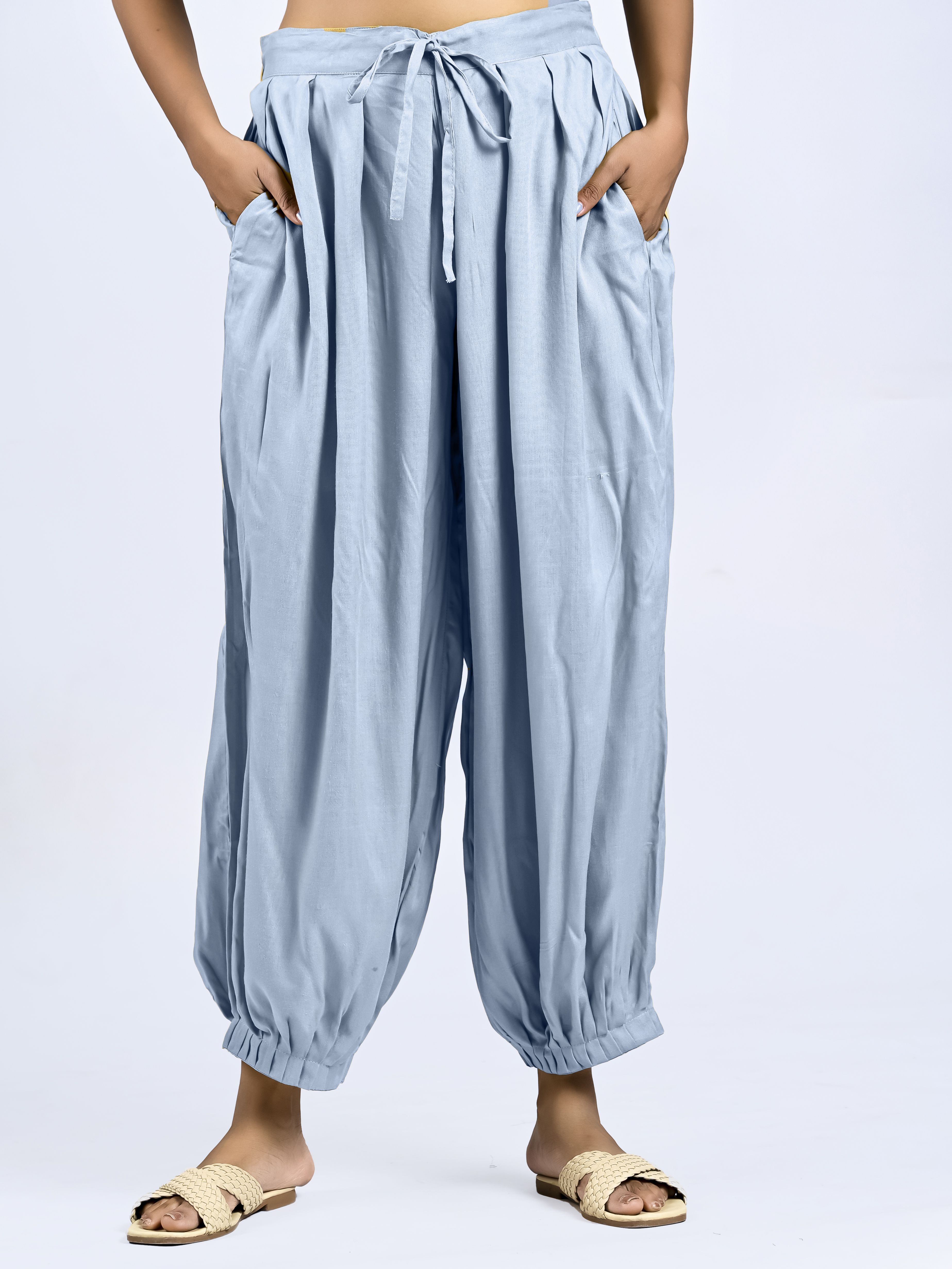 rekha creation Solid Rayon Women Harem Pants-picture-10