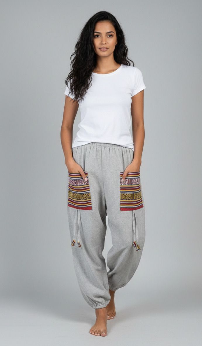 Self Design Cotton Women Harem Pants