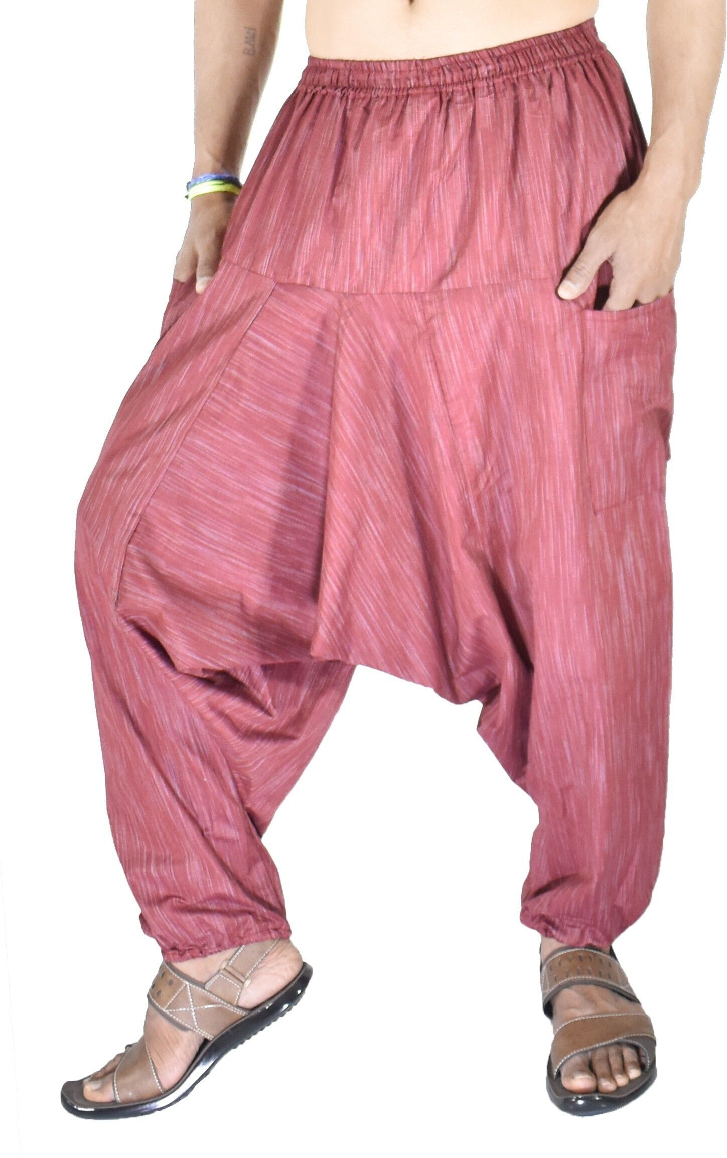 whitewhale Striped Cotton Men Harem Pants-picture-37