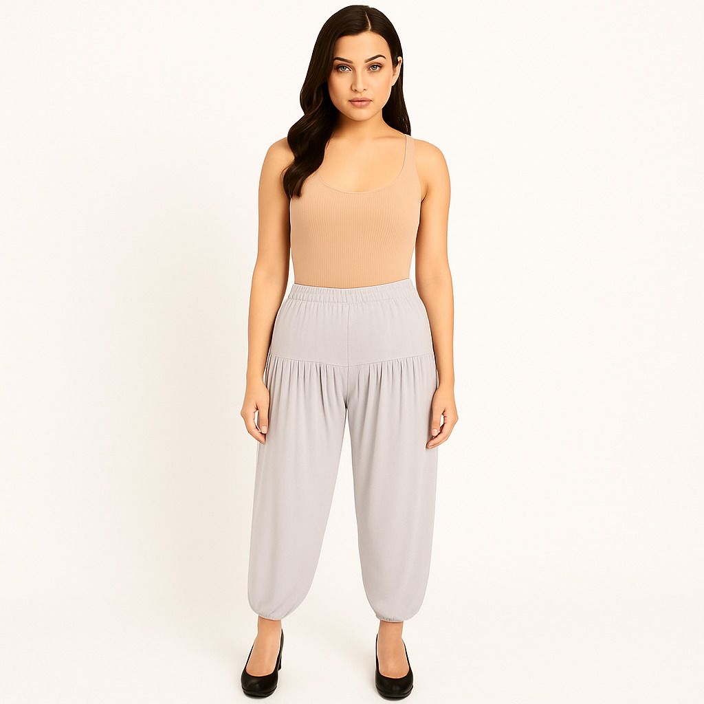 Solid Viscose Women Harem Pants-image-46