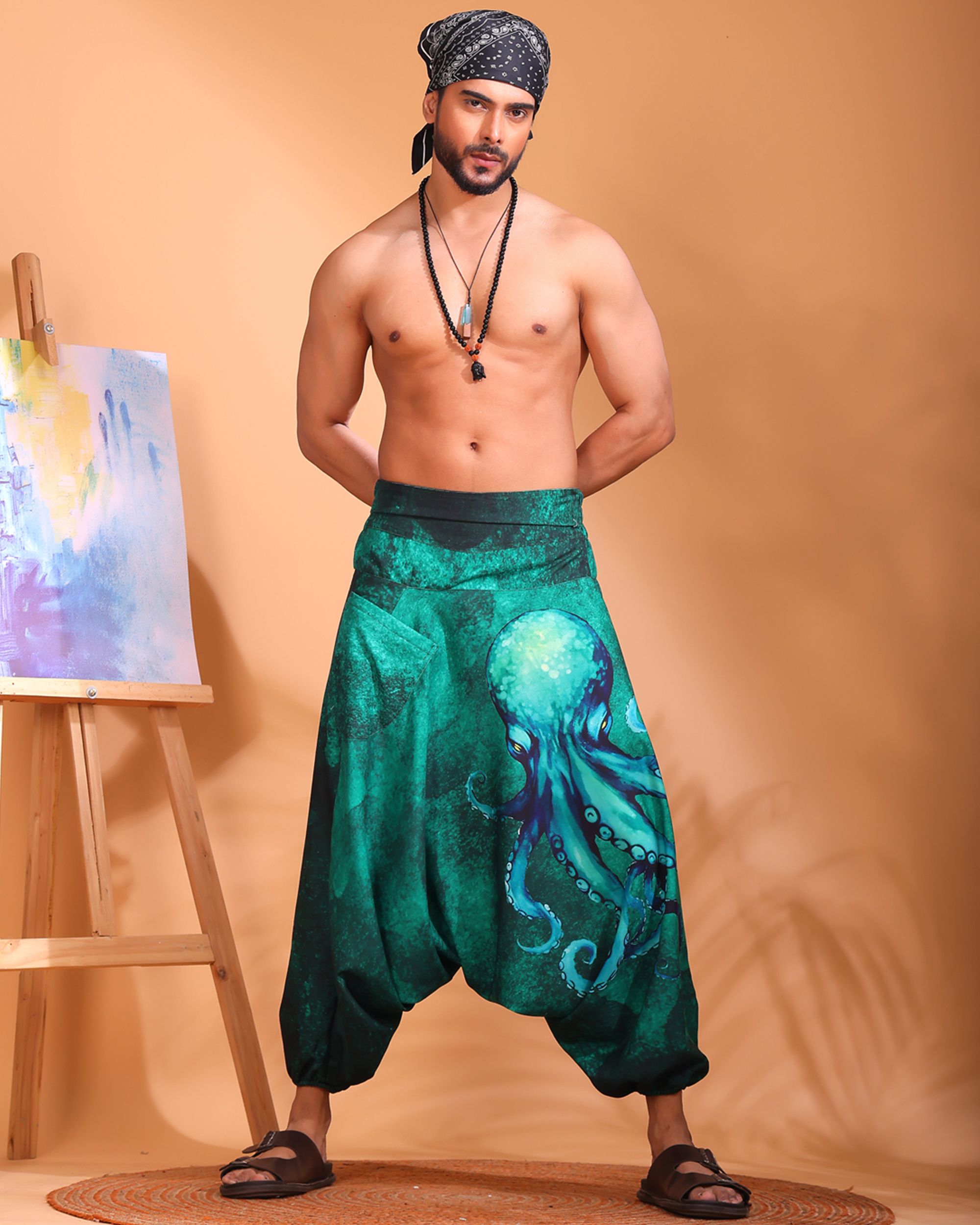 stand out Animal Print Cotton Men Harem Pants-picture-33