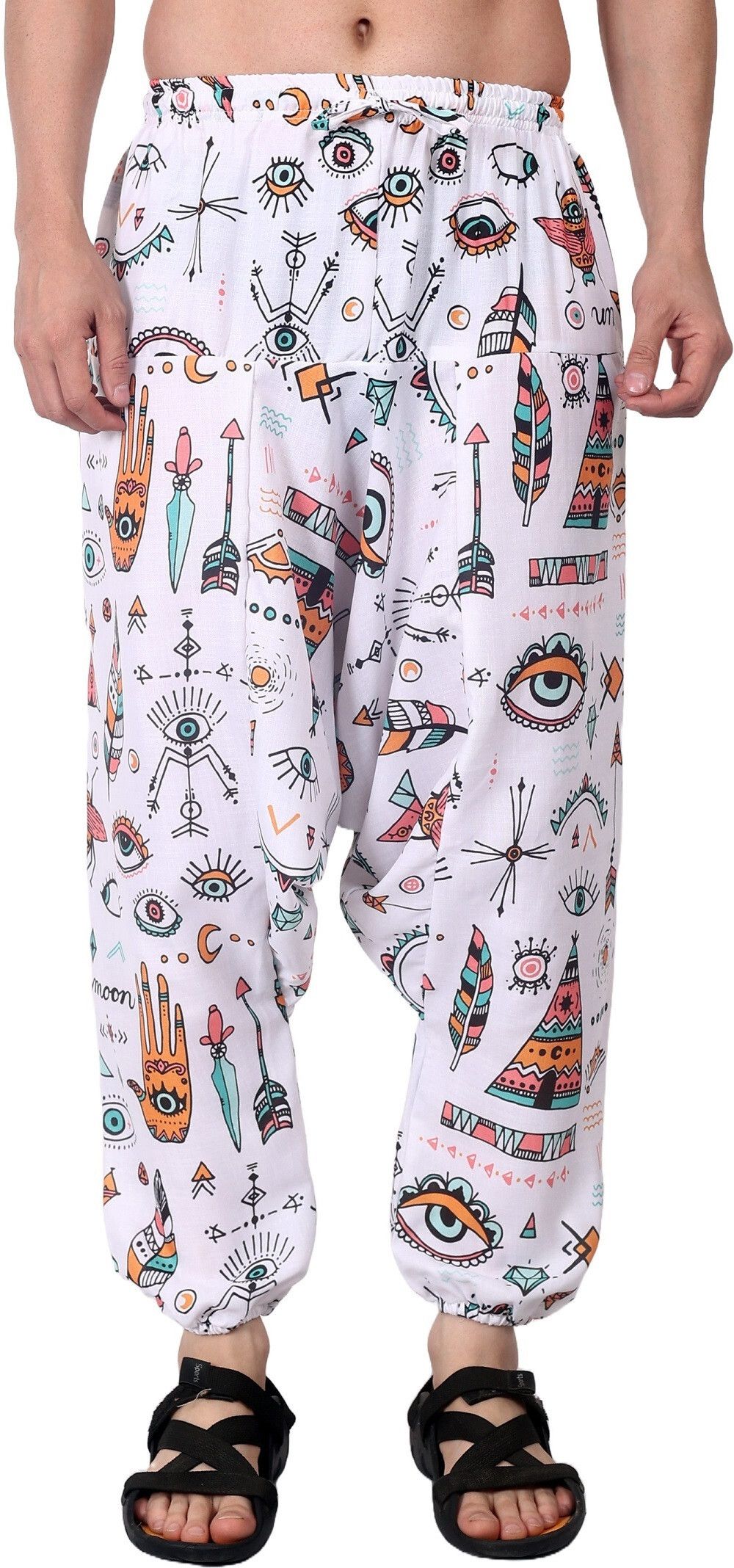 whitewhale Printed Cotton Men Harem Pants-picture-44