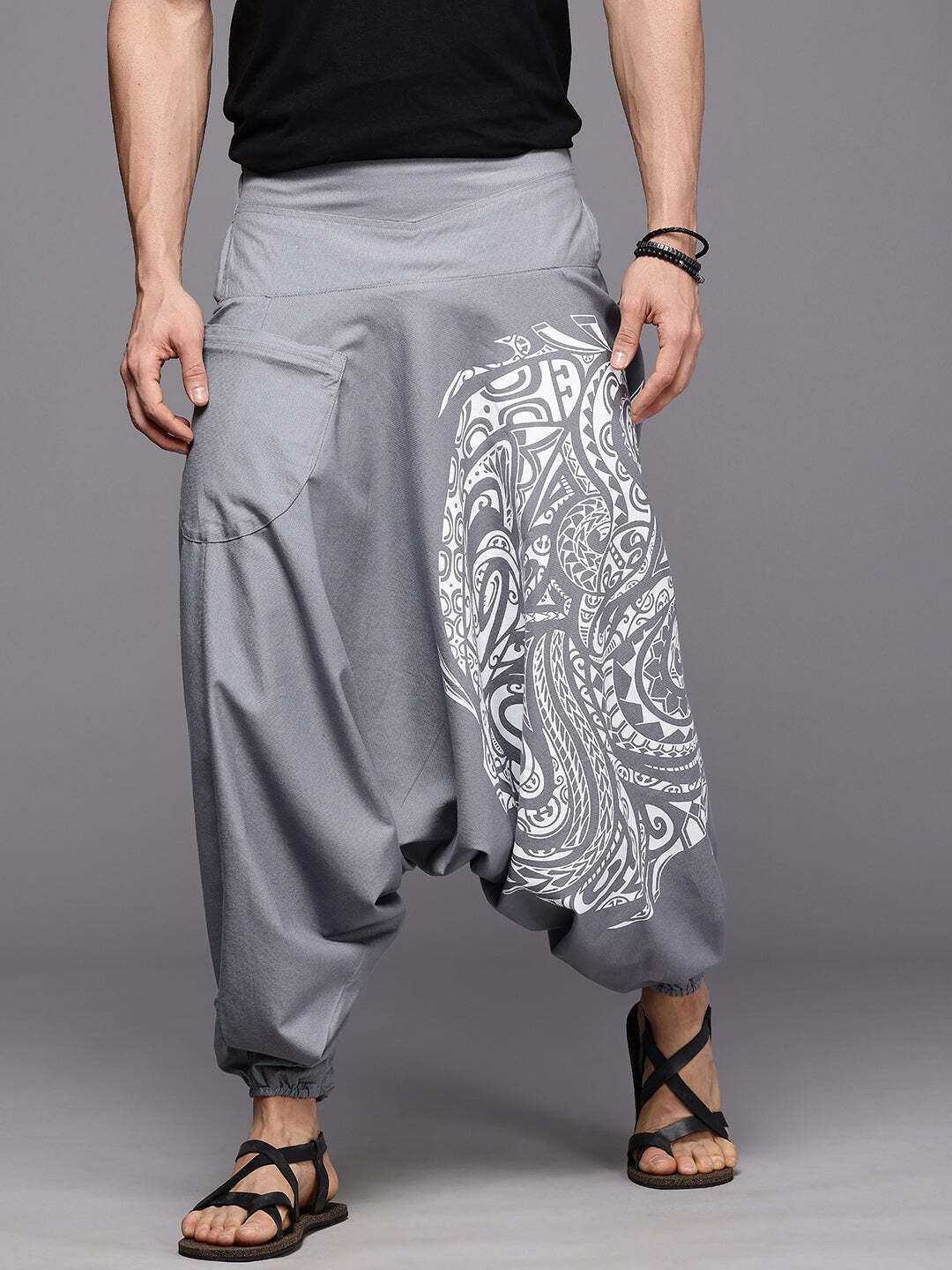 the veshti company Printed Cotton Men Harem Pants-picture-16