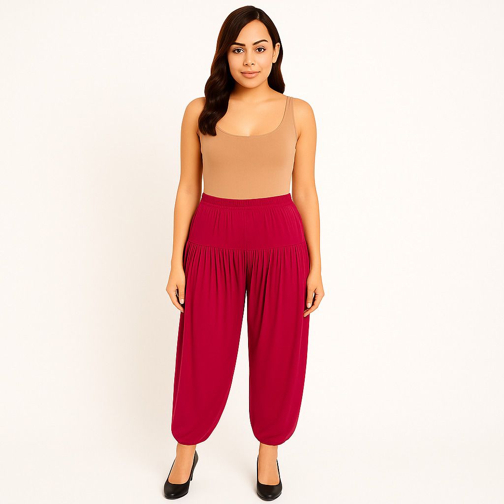 cozyplay Solid Cotton Lycra Blend Women Harem Pants-picture-27
