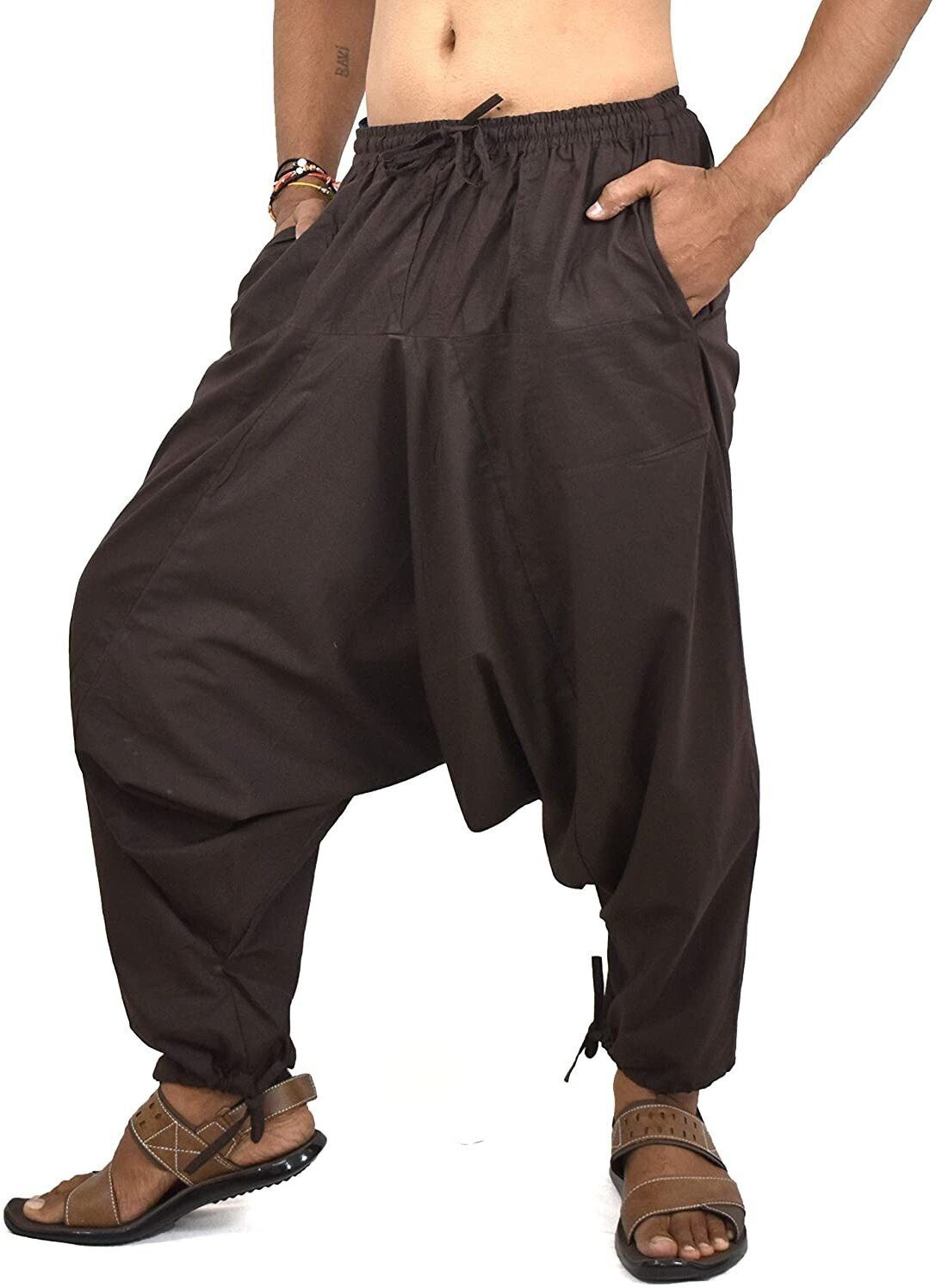 Solid Cotton Men Harem Pants