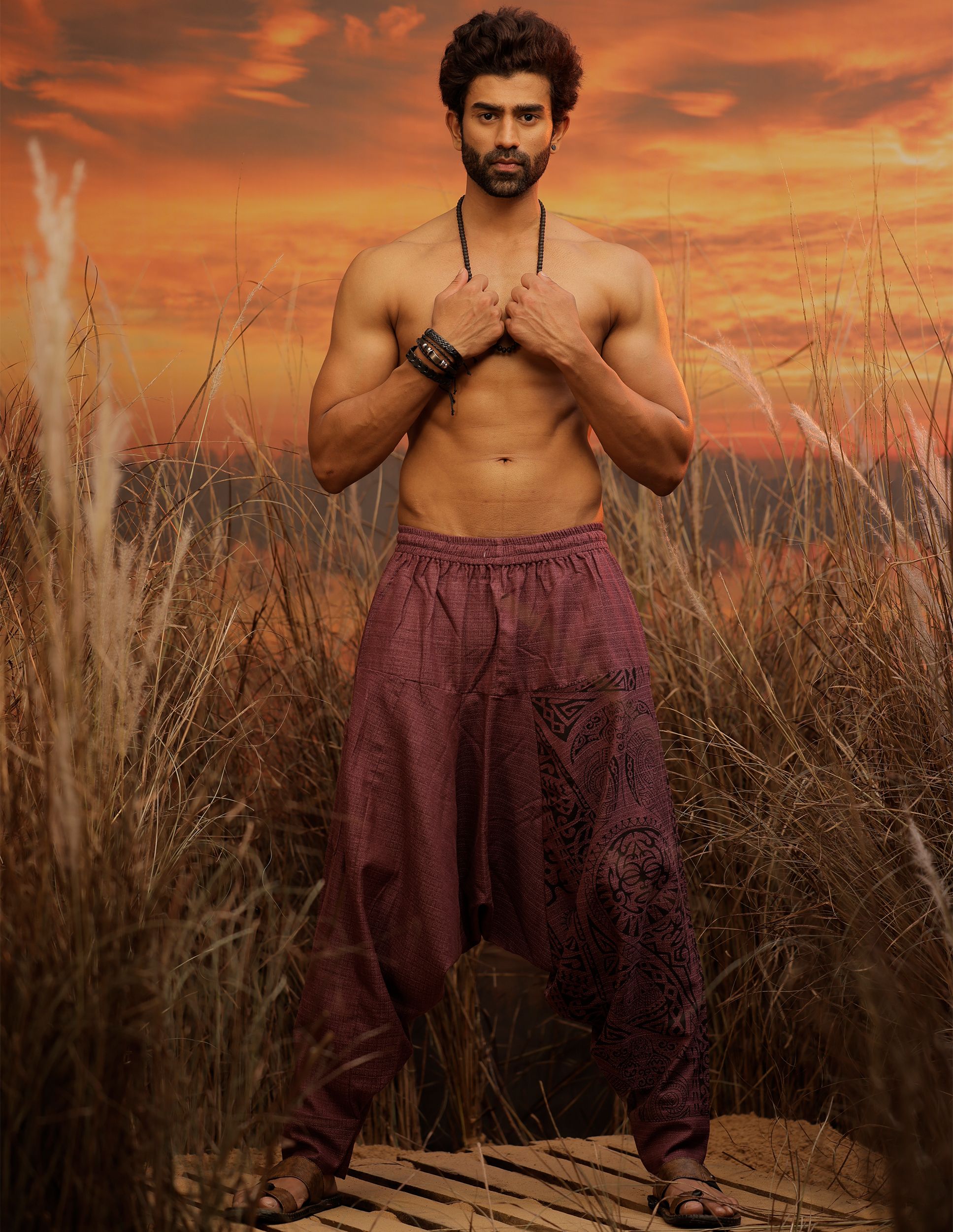 stand out Printed Cotton Men Harem Pants-picture-12