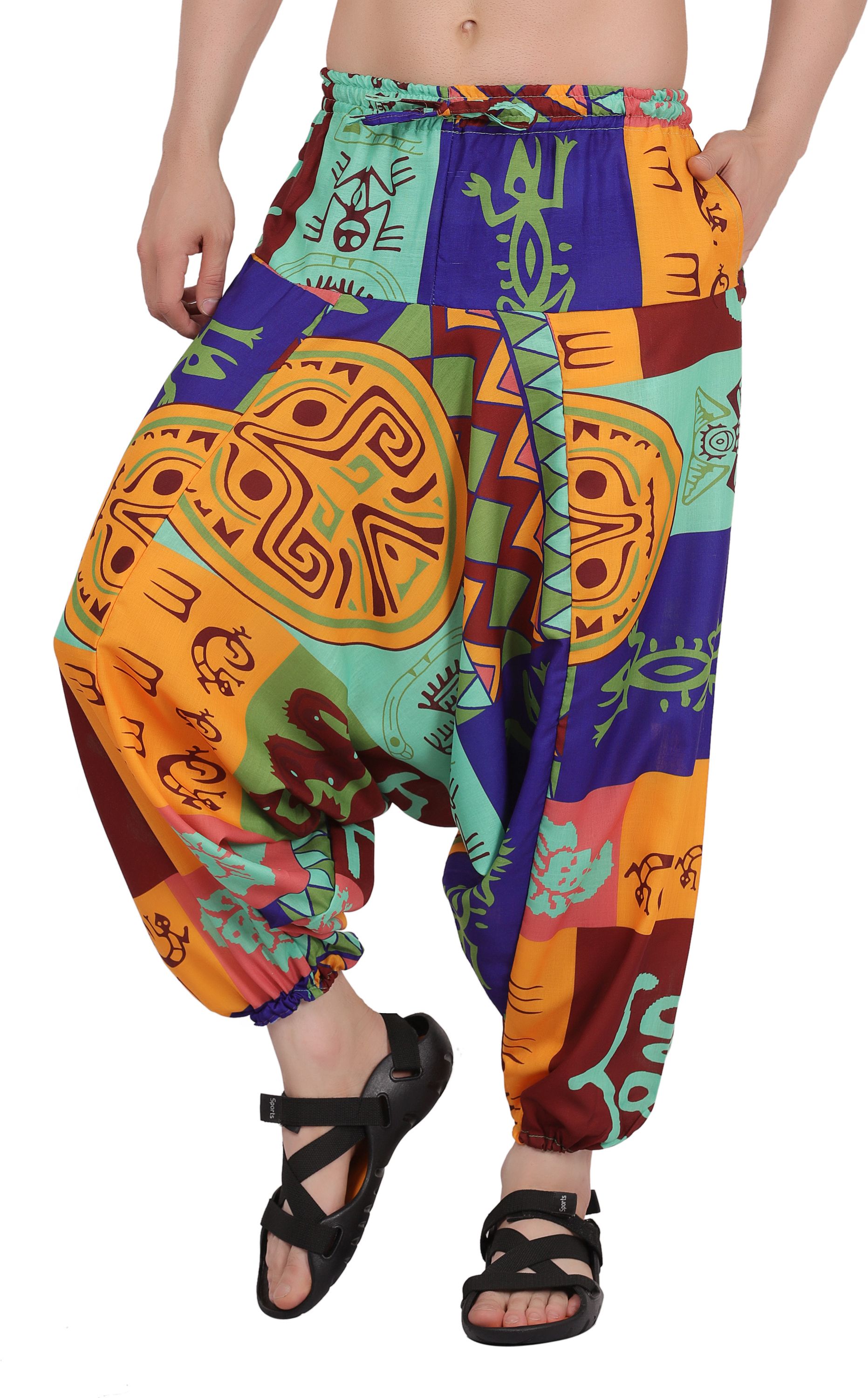 whitewhale Printed Cotton Men Harem Pants-picture-33