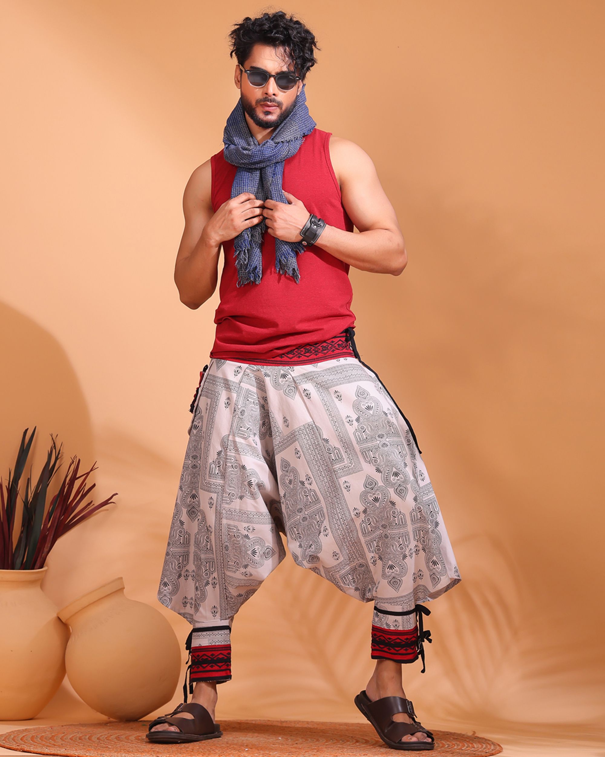 Printed Cotton Men Harem Pants-image-49